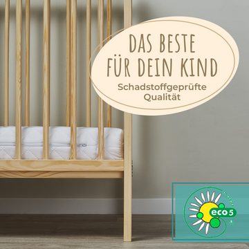 Kindermatratze mit waschbarem Bezug Matratze Baby Kinder 10 cm hoch, Wendematratze, Kids Collective, 10 cm hoch, 60x120 cm Made in Europe, eco5 Zertifizierung für Kinderbett Bodenbett