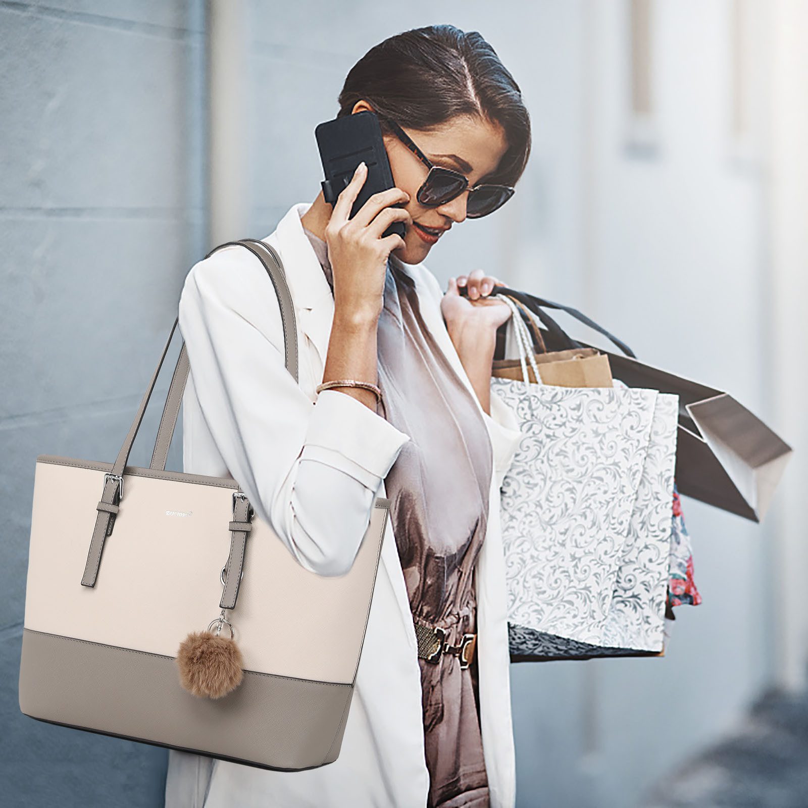 Fassiona Shopper 3-Tlg Handtasche Damen Schultertasche günstig online kaufen