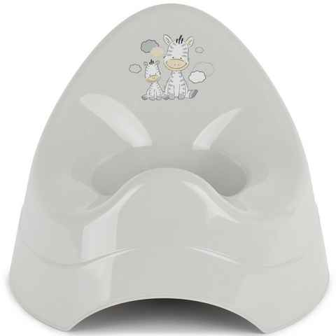 BIECO Toilettentrainer Bieco Töpfchen für Kinder mit Musik grau mit Zebra Motiv Ab 8 Monate baby toilette kindertopf kindertöpfchen abhaltetöpfchen klositz toilettenaufsatz