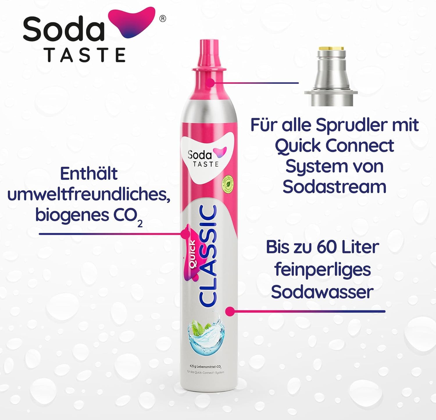SodaTASTE CO₂-Zylinder CO₂-Zylinder Quick-Zylinder 2er-Pack - kaufen, 2x Quick CO2-Zylinder, biogenes CO2, bis 120L, Quick-Connect