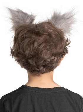 Leg Avenue Kostüm Fellohren grau, Zwei flauschige Tierohren an Haarclips