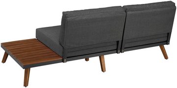 MERXX Gartenlounge-Set Athen, (15-tlg., 1x Eckbank, 1x Tisch 95x95 cm, inkl. Sitz- und Rückenkissen), Aluminiumgestell mit Akazienholz, FSC 100%, Unser Dauertiefpreis