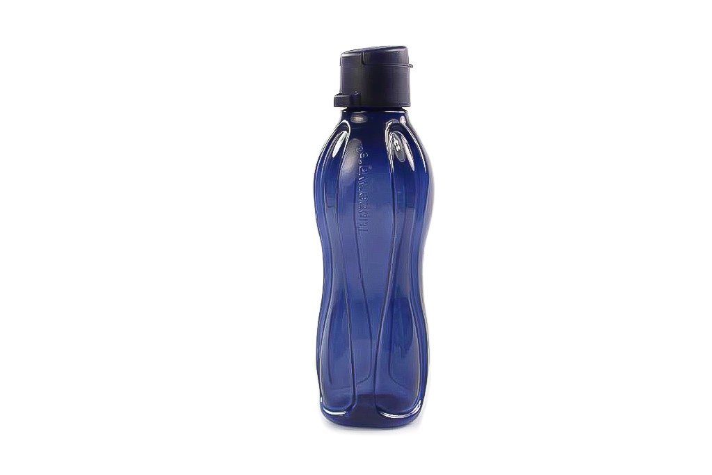 Tupperware Trinkflasche Eco 500 ml dunkelblau Clipverschluss Öko +SPÜLTUCH