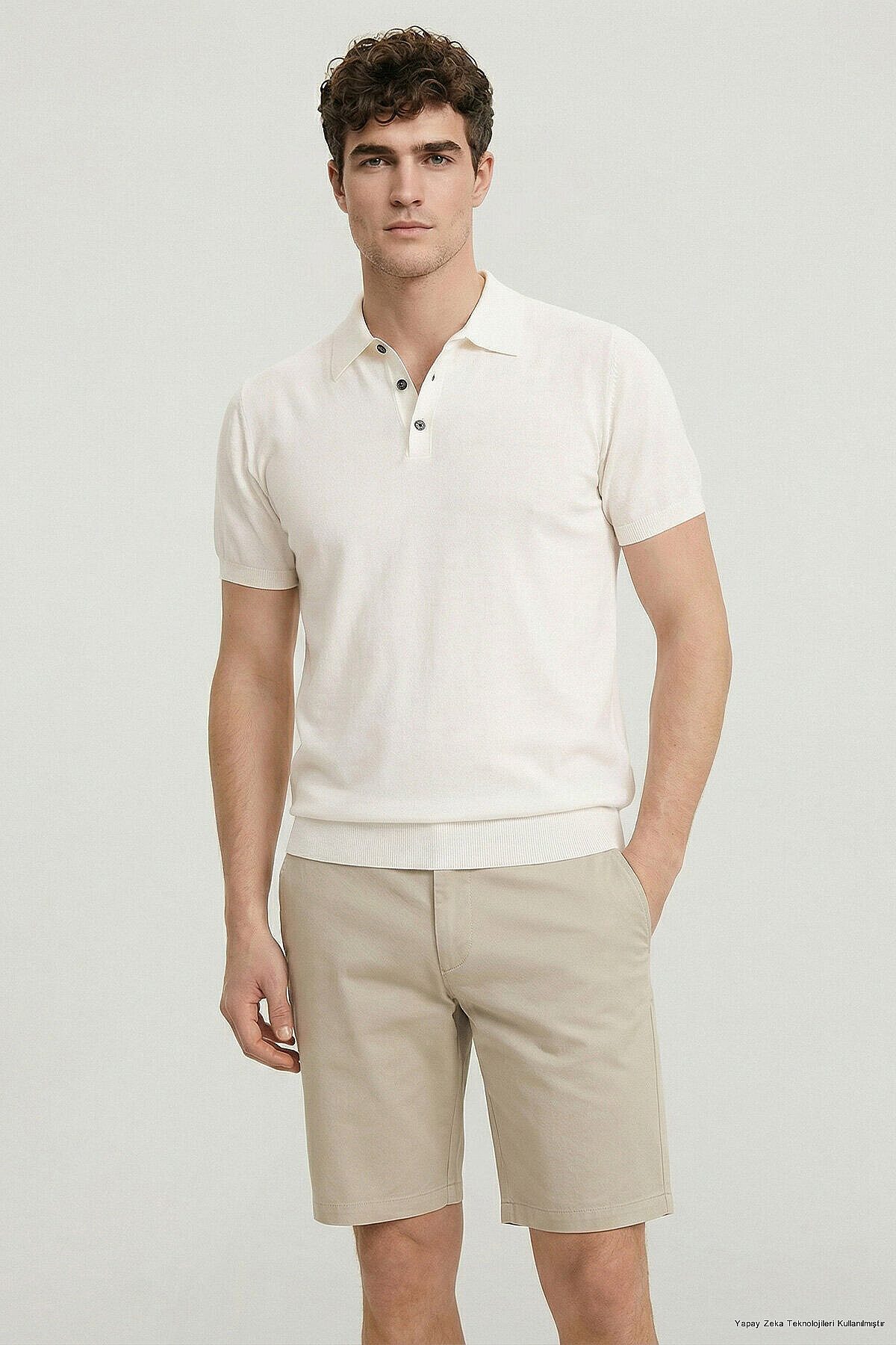 SmileSmile Longpullover Off-White Polo Strick T-Shirt