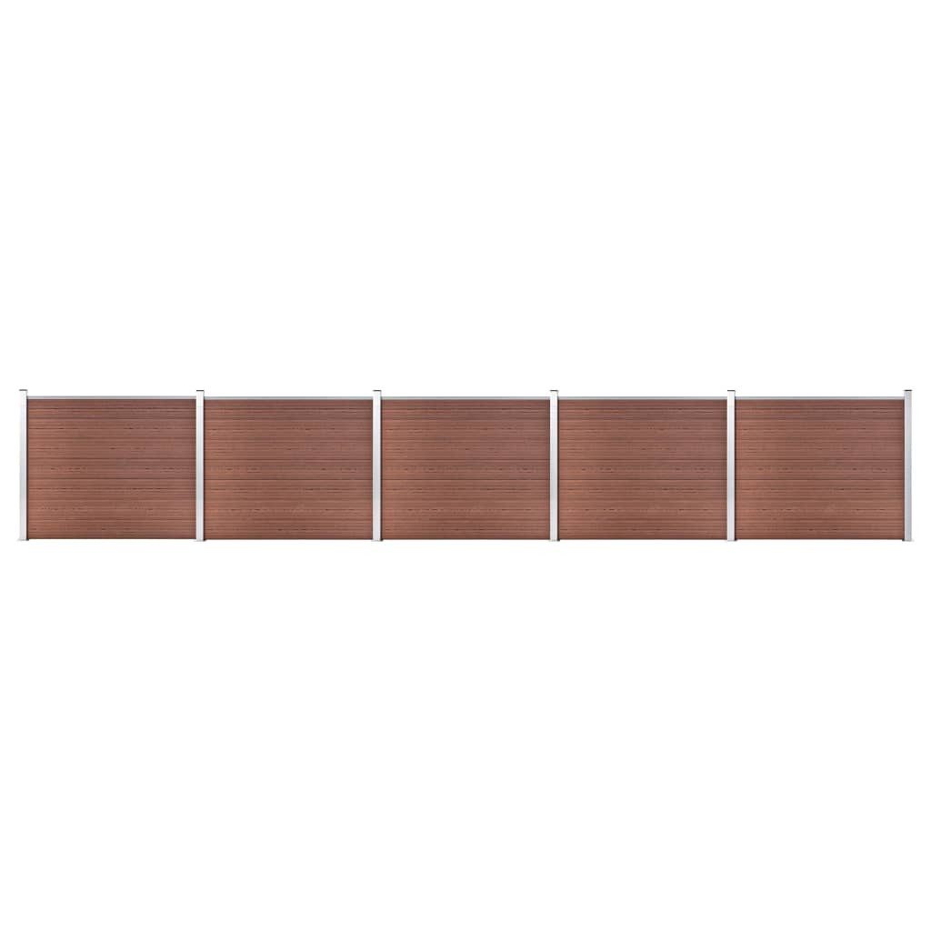 vidaXL Gartentor Zaunelement Set WPC 872x146 cm Braun