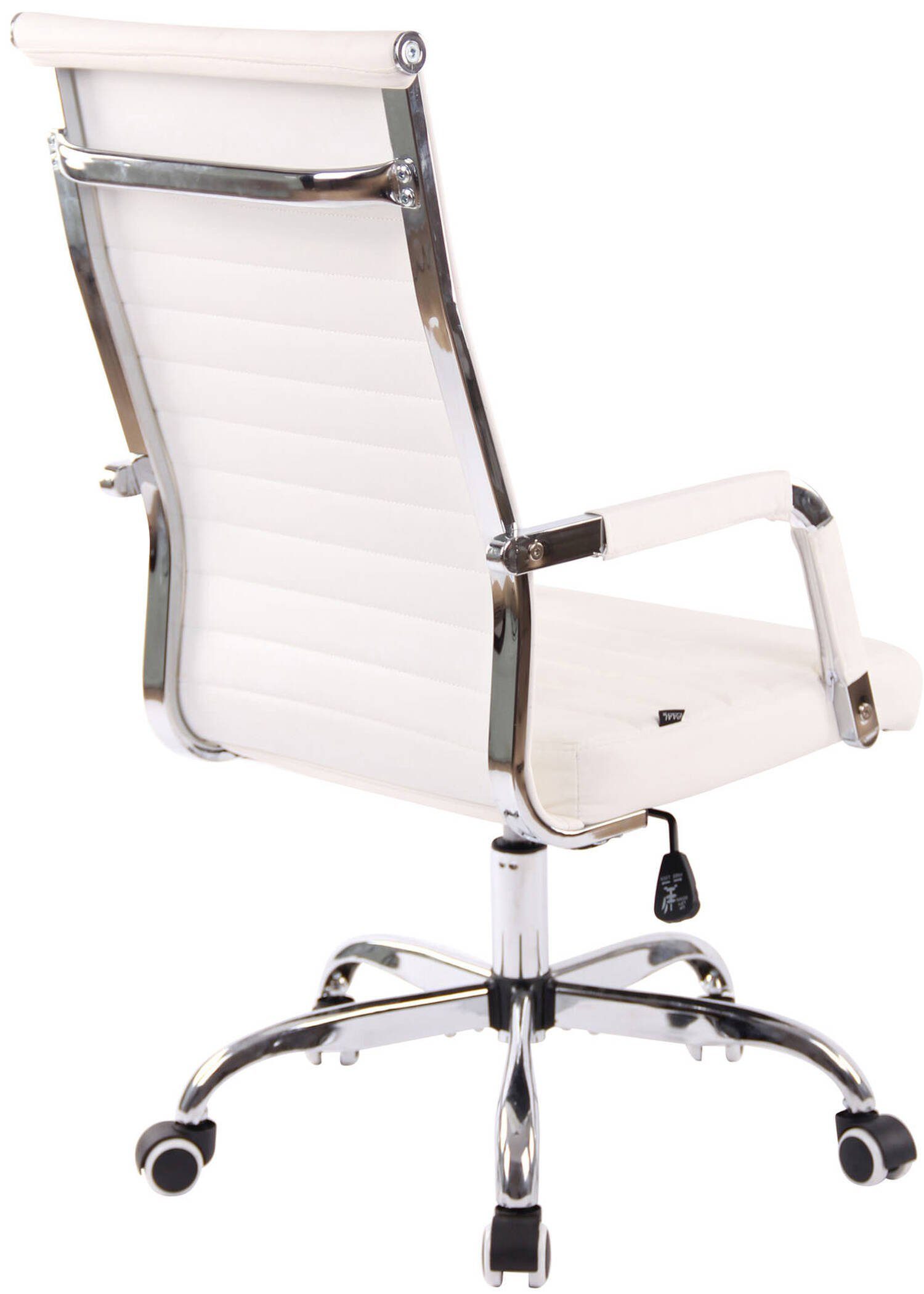 - mit - bequemer TPFLiving (Schreibtischstuhl, weiß drehbar Drehstuhl, 360° höhenverstellbar Bürostuhl Bürostuhl und Kunstleder Chefsessel, Gestell: Rückenlehne Metall Sitzfläche: Amadeus XXL), chrom