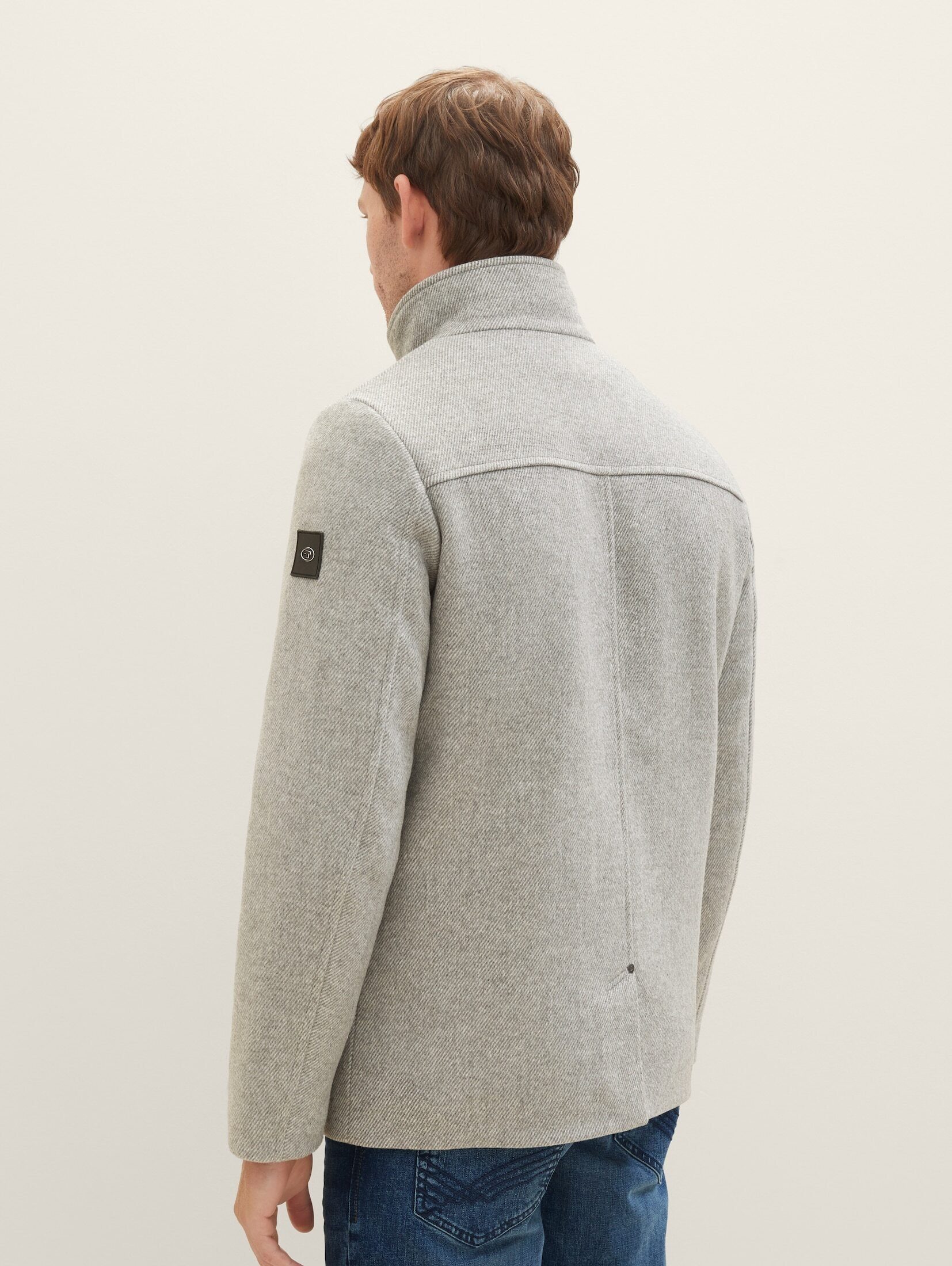 Kurzmantel TAILOR grey Jacke twill light wool TOM 2-in-1 stone