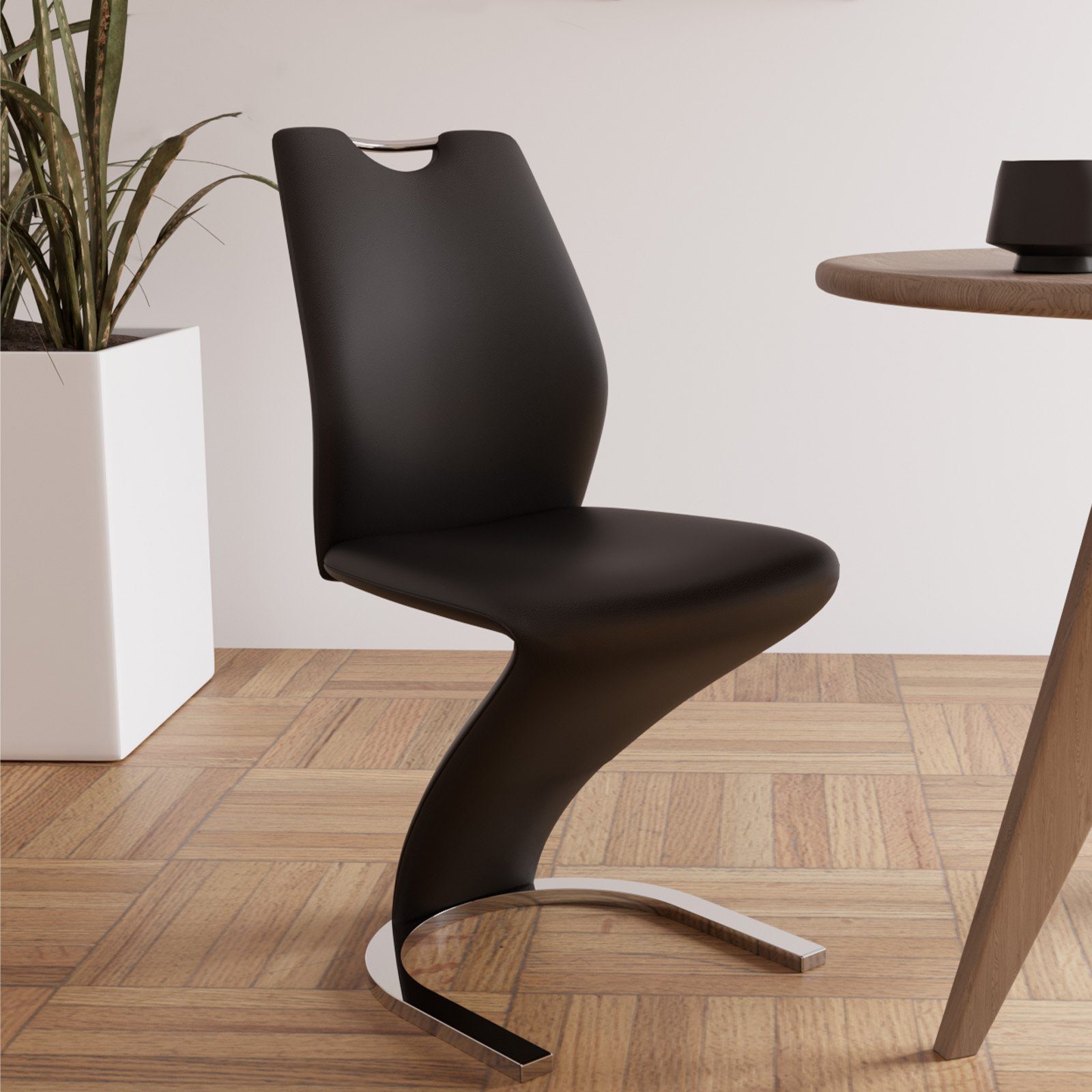 Jiexi Freischwinger Modernes Freischwinger-Set PU-Leder, Z-Form Design, 2/4/6/8er Set – Bild 4 von 5