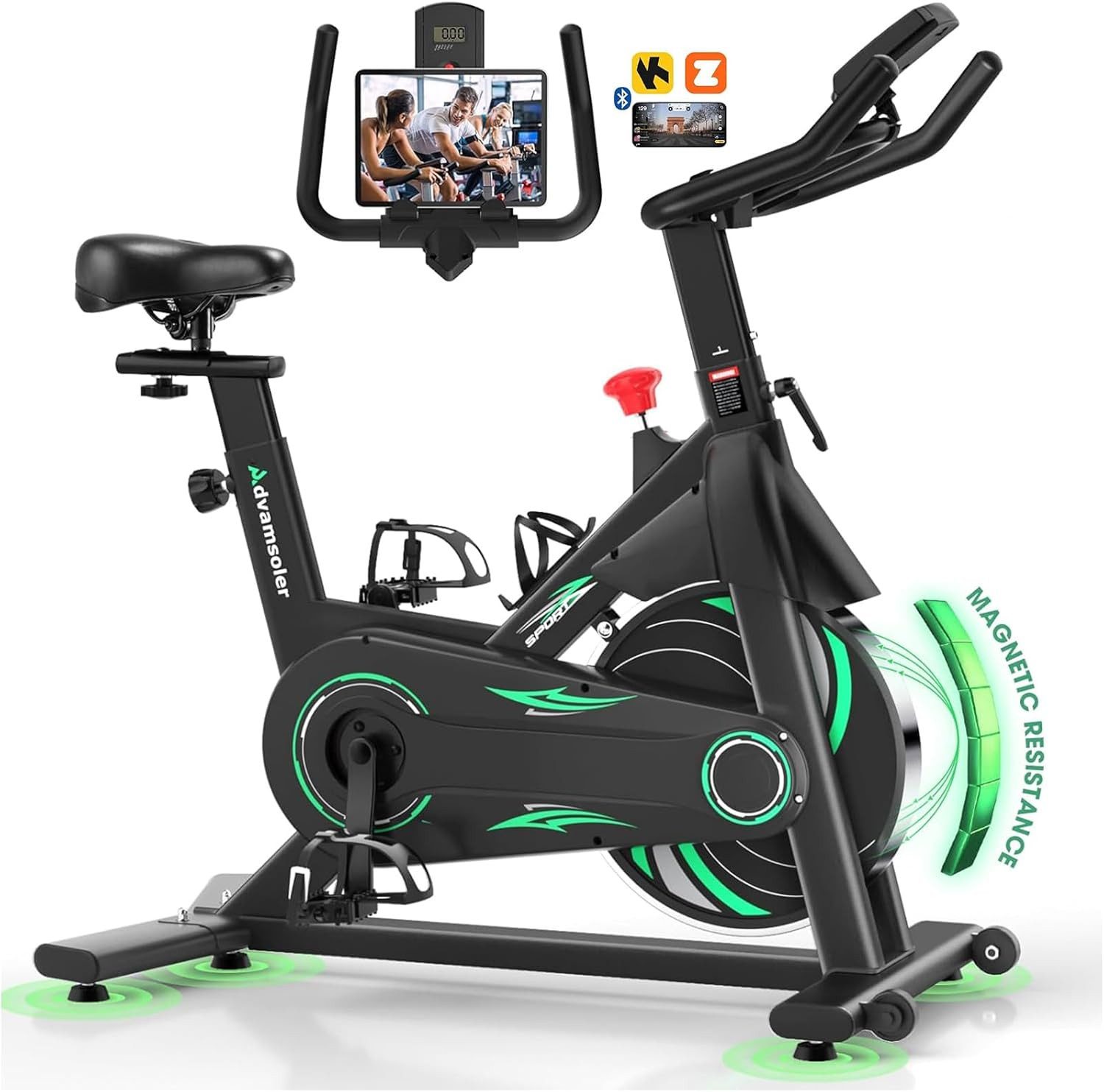 Heimtrainer mit LCD-Monitor, Magnetwiderstand Stationäres Fahrrad für Zuhause