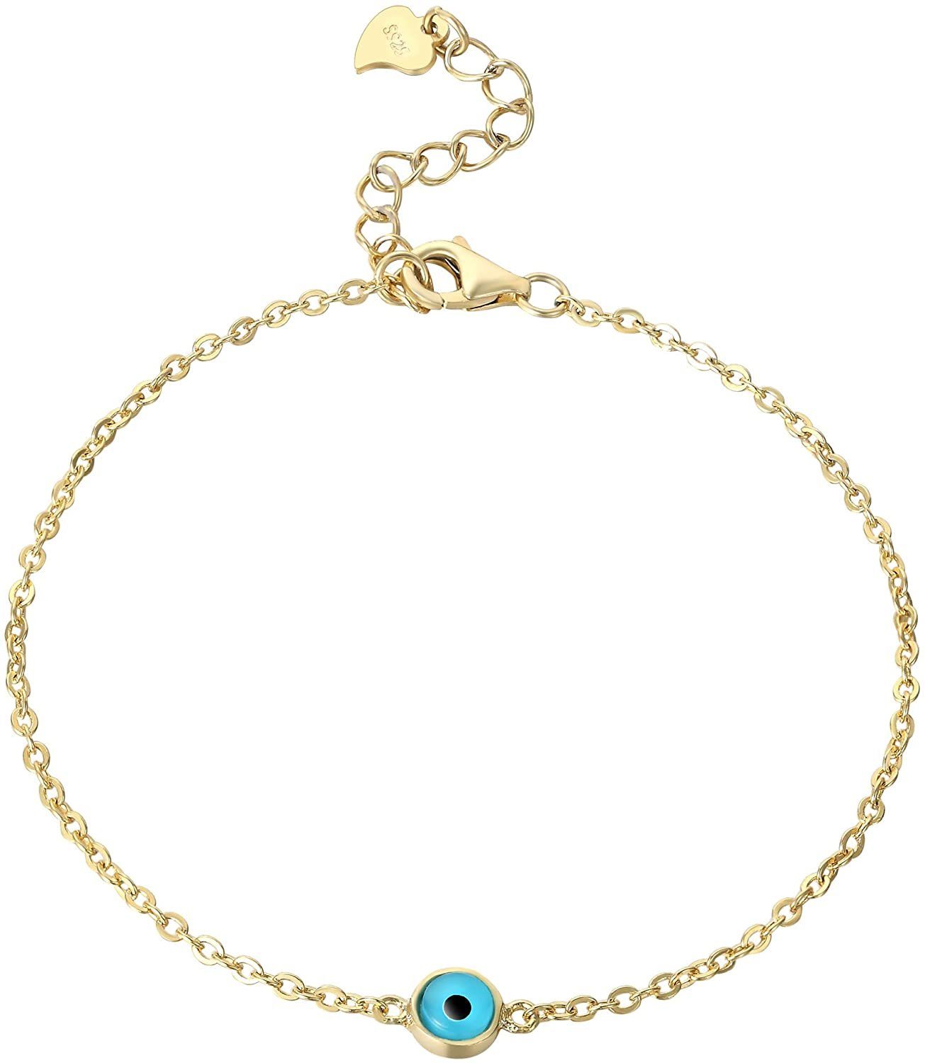 Karisma Silberarmband Damen Silber 925 rhodinert Armband Böses Auge Nazar, Verlängerung 3cm - Gold Frauenschmuck