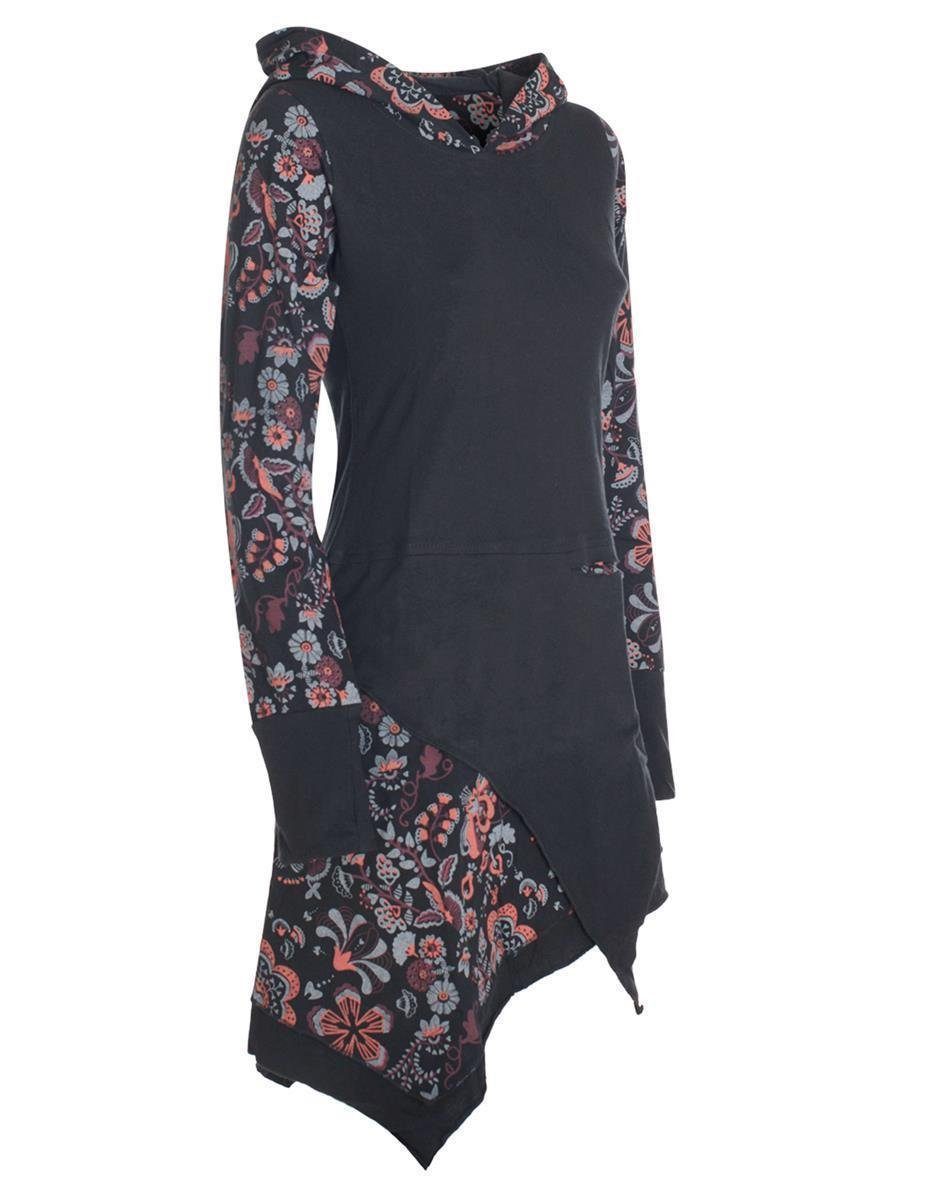 Vishes Zipfelkleid Langarm Kleid Elfen Zipfelige Elfentunika Bedruckt Hippie, Boho, Goa, Elfen Style