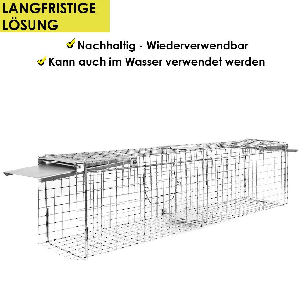 Petigi Lebendfalle Lebendfalle Tierfalle Drahtfalle Falle Kastenfalle 102 x 20 x 27 cm
