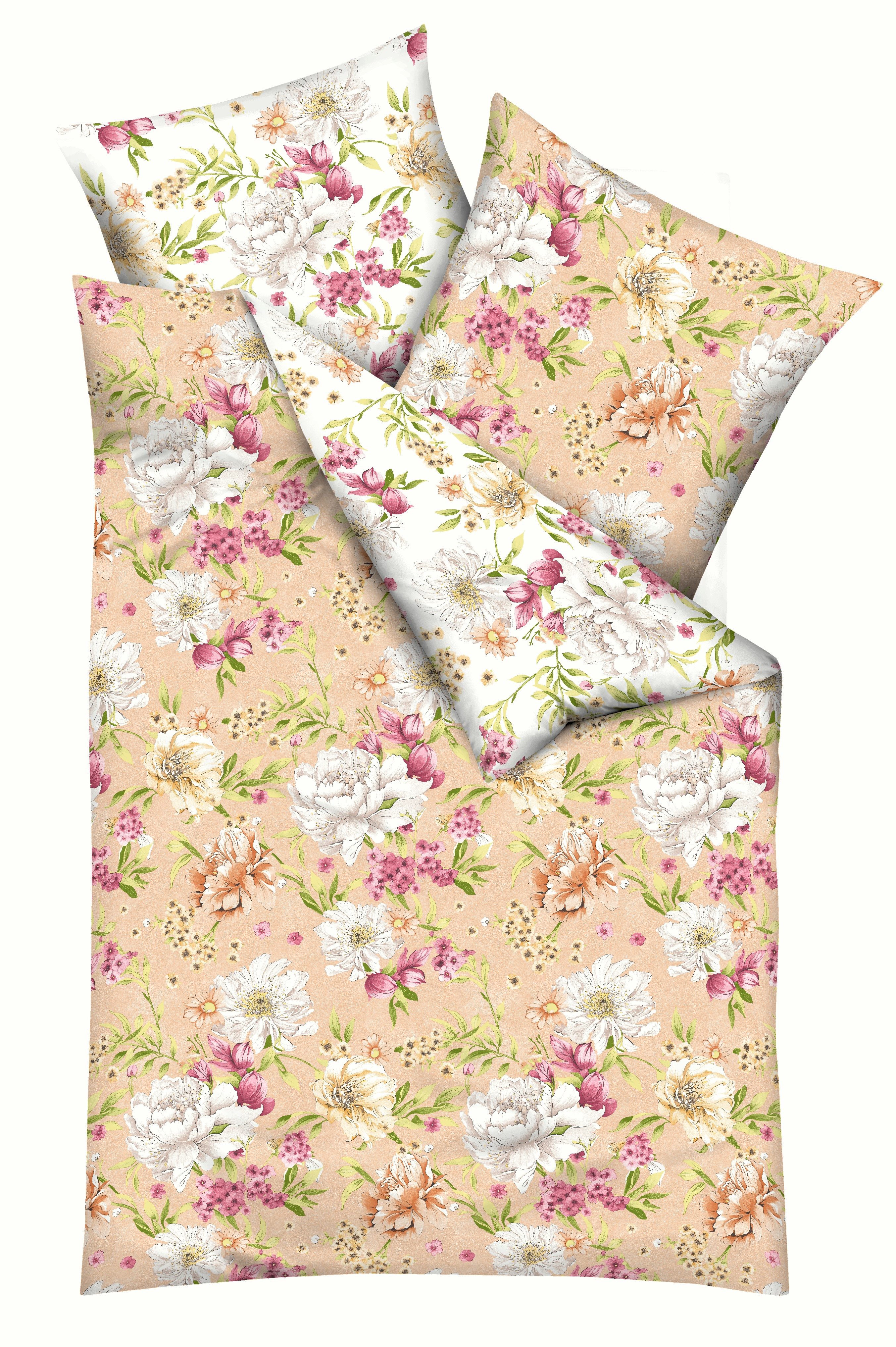 Kaeppel Wendebettwäsche Flirtation, Mako-Satin, 2 teilig, Mit Blumen