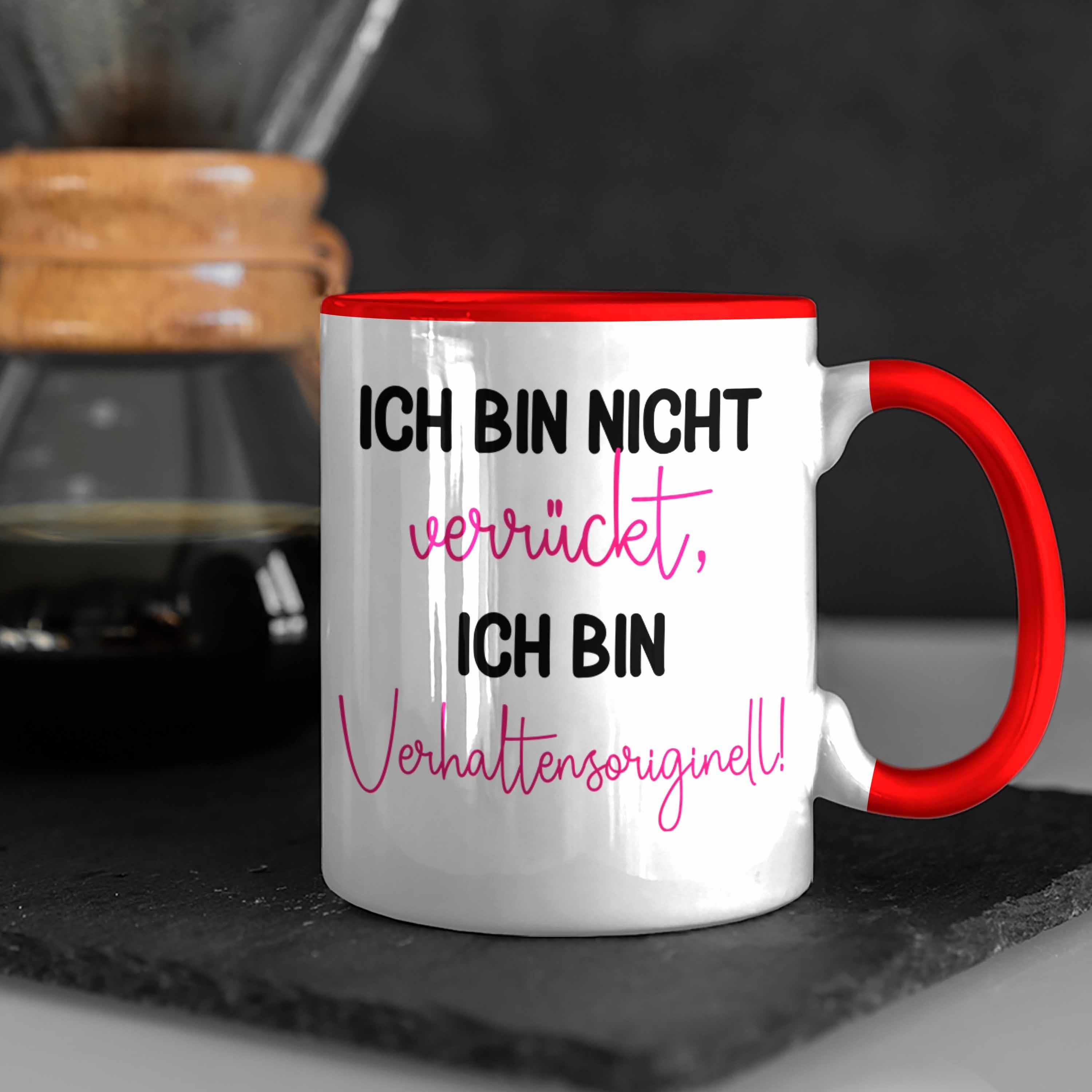 Bin - Spruch Kollegin Nicht Ich Trendation Frauen Geschenkidee Verhaltensoriginell Rot mit Freundin Verrückt für Tasse Trendation Sondern Tasse