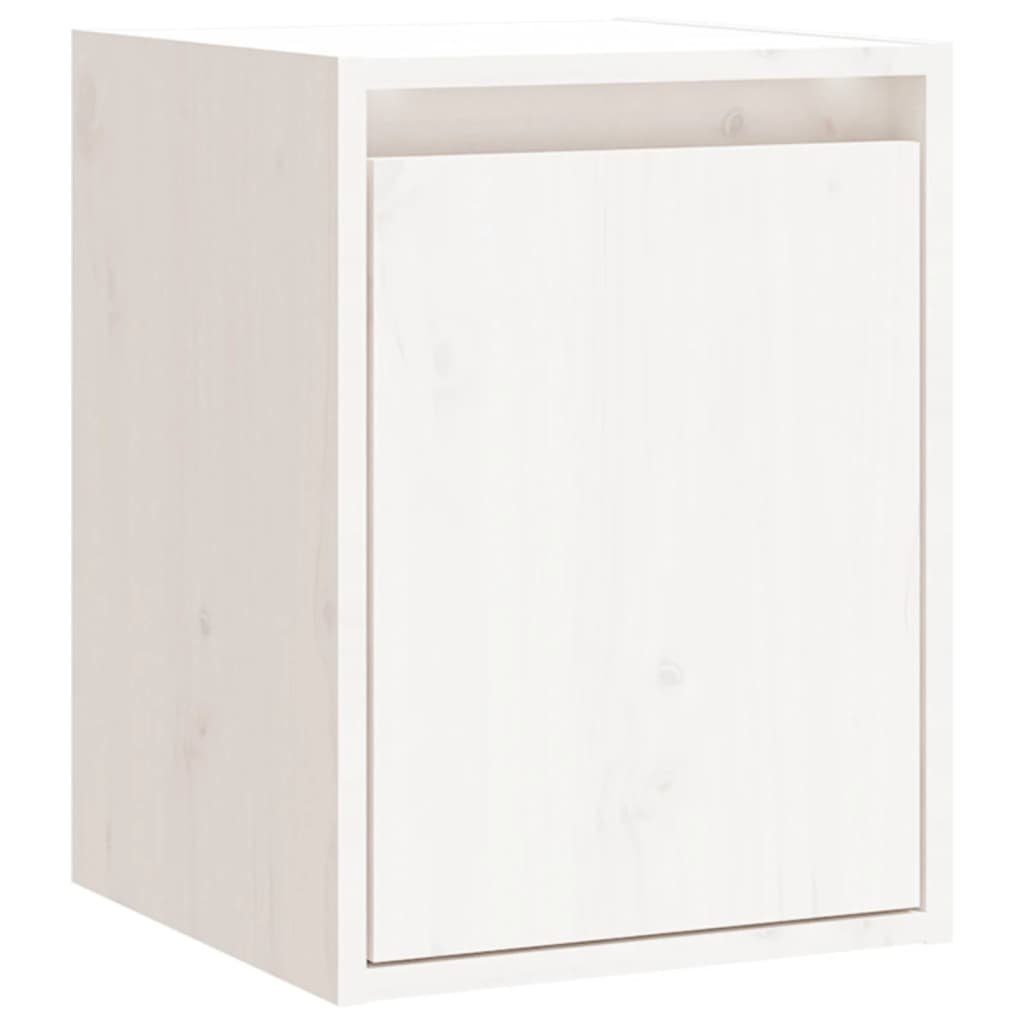 furnicato Wandhängeschrank Weißer Hängeschrank aus massivem Kiefernholz 30 x 30 x 40 cm, 1-tlg., Stabile Wandregal-Box mit 60 kg Belastbarkeit und viel Stauraum