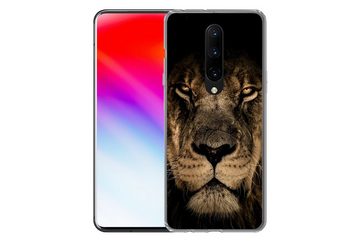 MuchoWow Handyhülle Löwe - Tiere - Schwarz - Porträt, Phone Case, Handyhülle OnePlus 7 Pro, Silikon, Schutzhülle