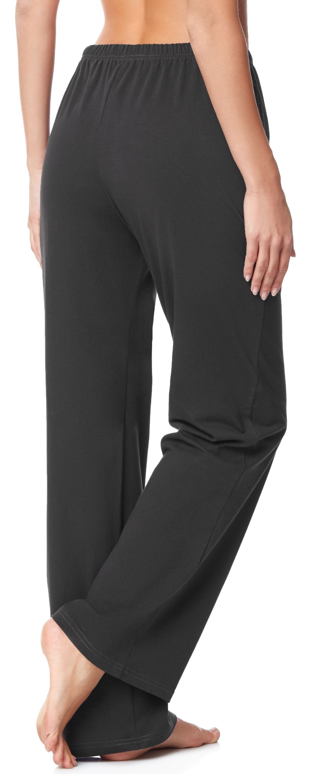 Schlafanzugshose (1-tlg) elastischer MPP-001 Pyjamashorts Merry Bund Damen Style Anthrazit