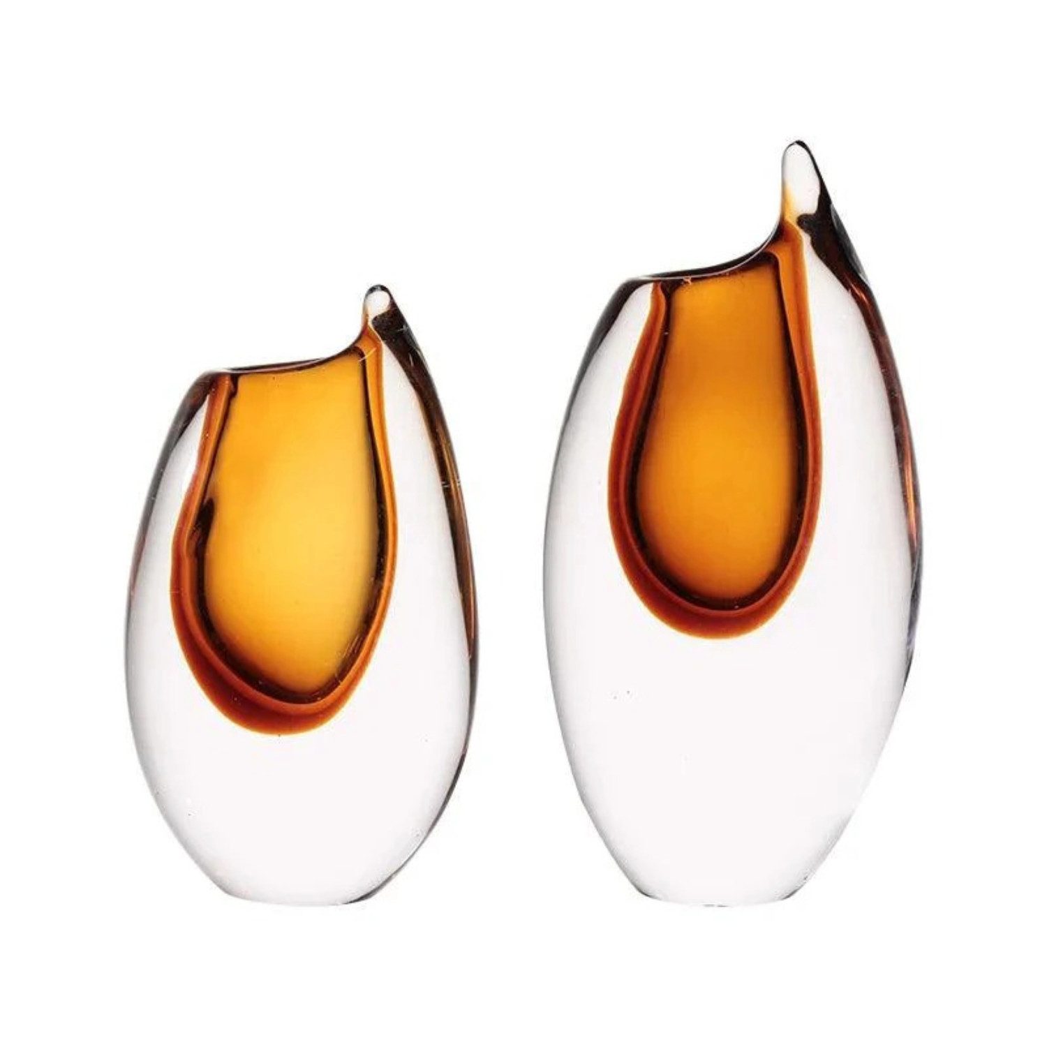 Quality Elegance Dekovase Luxus Moderne Stil Vase – Handgeblasenes Murano Glas (Set, 2 tlg)