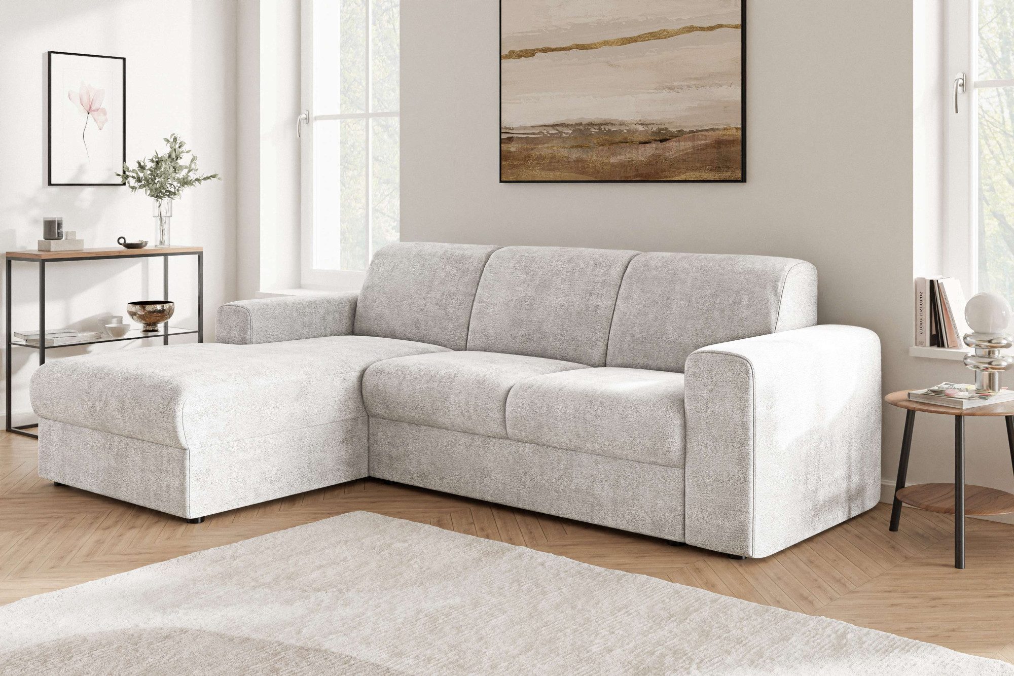 OTTO home Ecksofa BORNHOLM 2.0 L-Form, Breite 220 cm, Verlässliche Qualität, Struktur, Recamiere links/rechts bestellbar, Bezug - Chenille oder Struktur