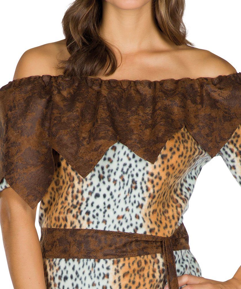 Karneval-Klamotten Kostüm Steinzeit Urmensch Neandertaler Damenkostüm, Höhlenbewohner Höhlenmensch Caveman Kostüm Damen Steinzeit Karneval