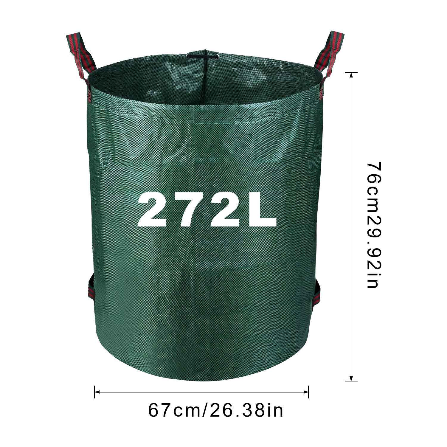 Clanmacy Gartensack Gartensäcke 3 Griffe Polypropylen XXL Laubsack 272L Grün mit Griffen, (2-tlg)