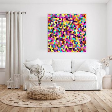Primedeco Glasbild Wandbild Quadratisch Fraktales Muster mit Aufhängung, Abstrakt