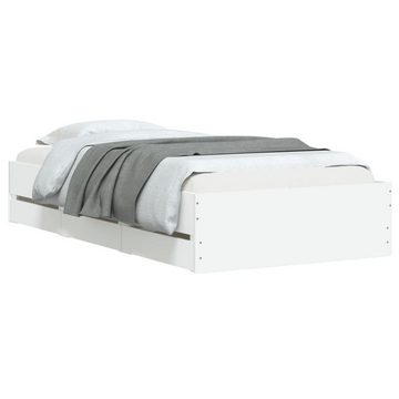 vidaXL Bett Bettgestell mit Schubladen Weiß 75x190 cm Holzwerkstoff
