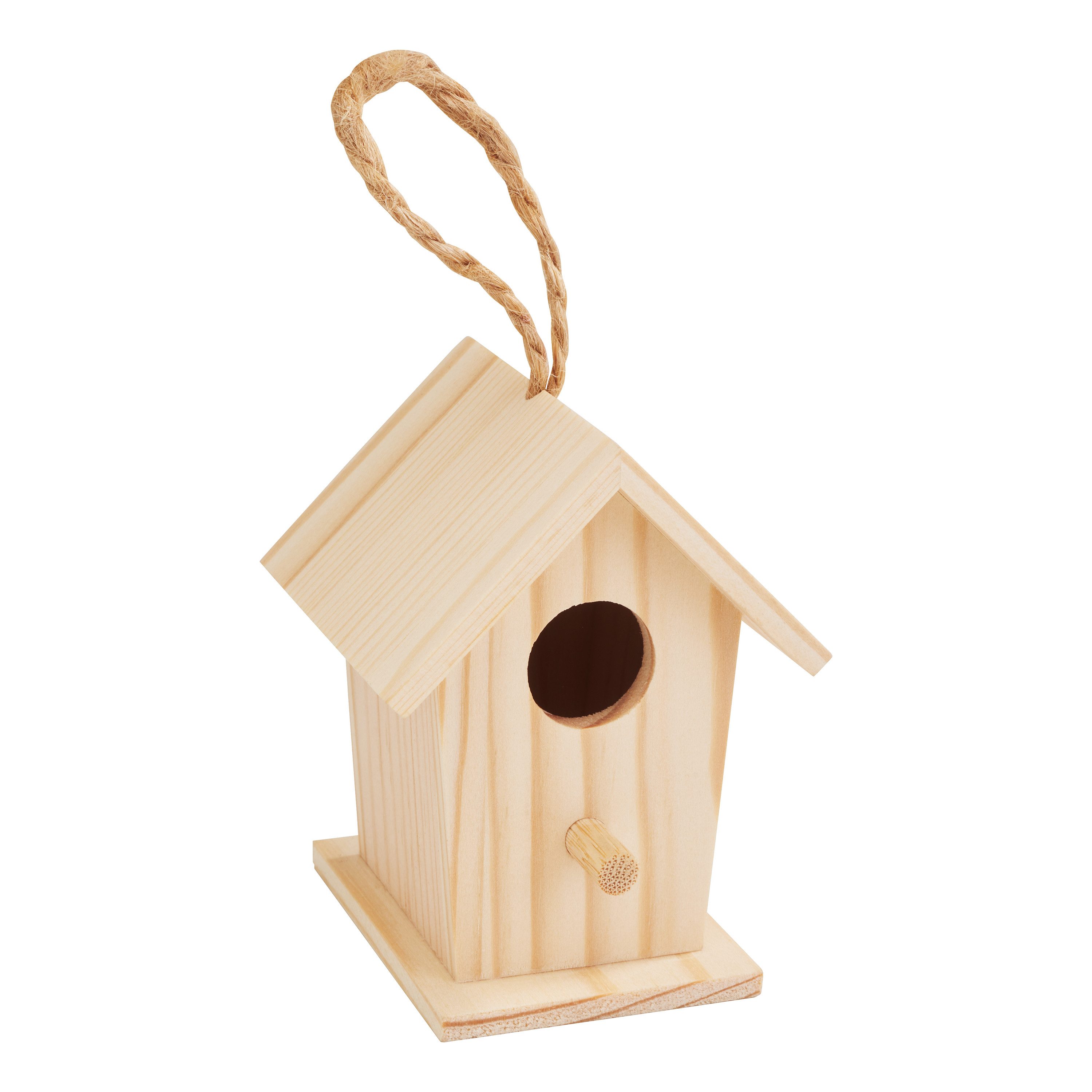 Vogelhaus Miniatur Vogelhaus mit Aufhänger, Kiefernholz