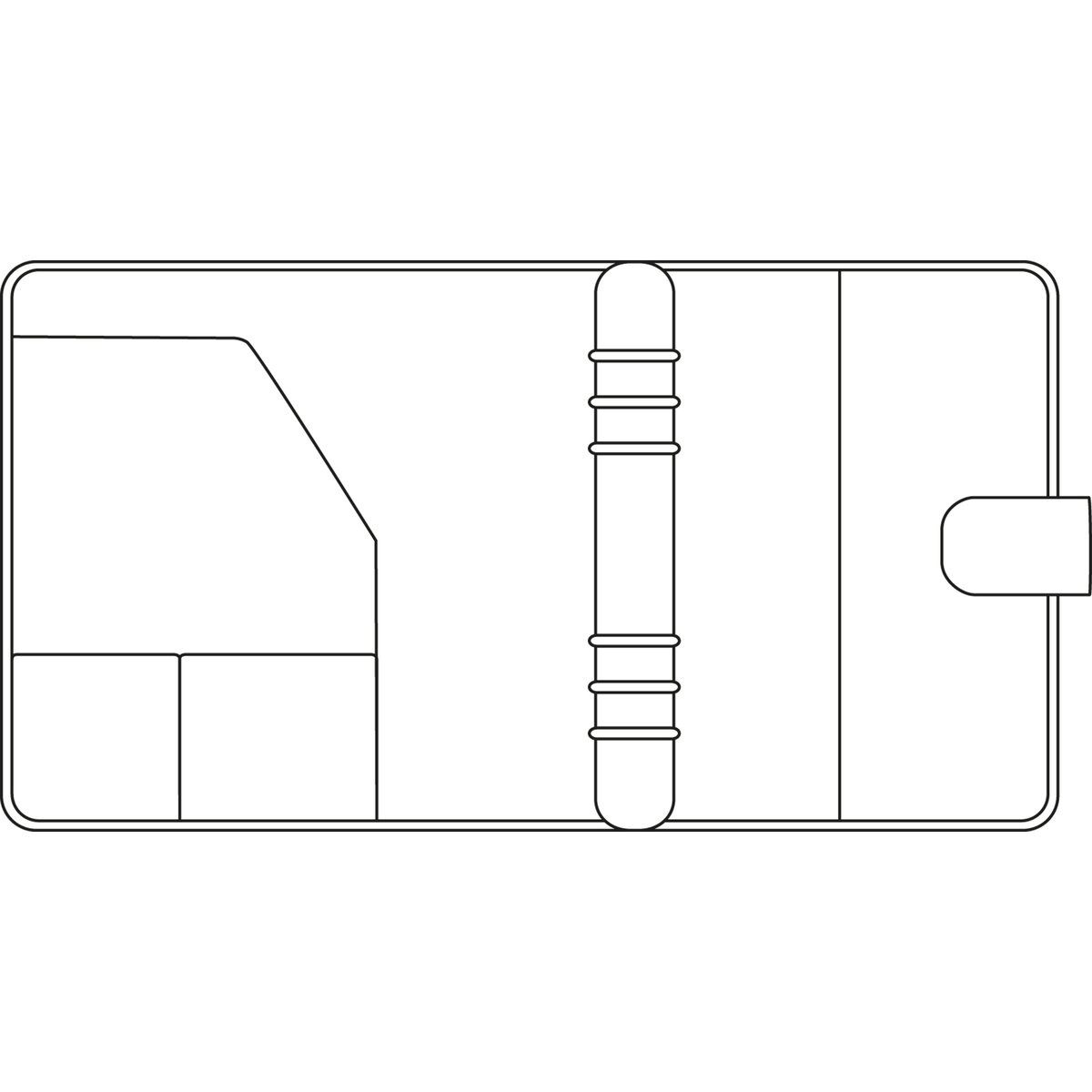 CHRONOPLAN Terminplaner Kalender-Ringbuch A5 Compact Standard Leder schwarz