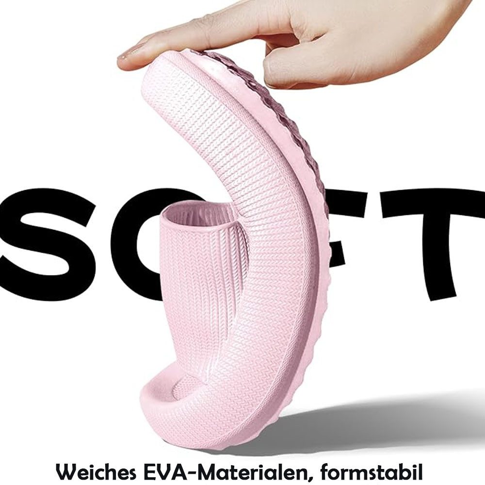 HoyoLee Hausschuhe EVA Super Weich Rutschfest Badeschuhe Schlappen Damen Rosa Hüttenschuhe Badeschuhe Herren Damen Slipper Schlappen Wolke rutschfeste Flip Flops