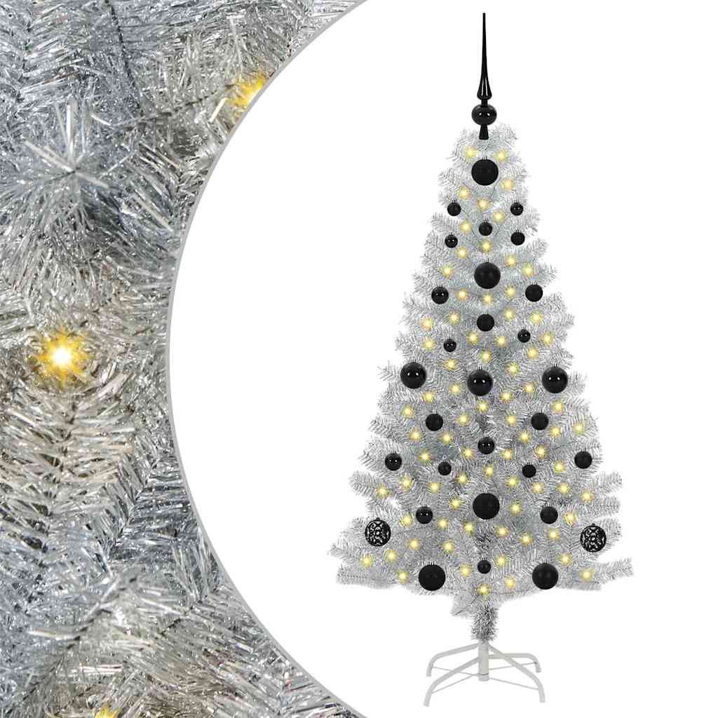 vidaXL Künstlicher Weihnachtsbaum Weihnachtsbaum Silber 120 cm PET