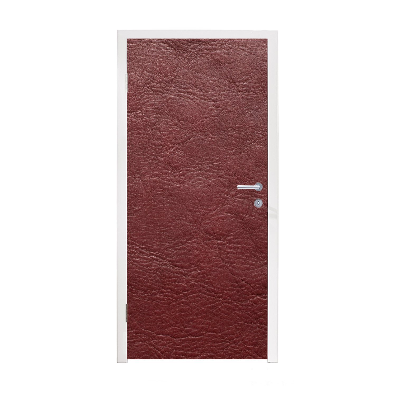 MuchoWow Türtapete Hintergrund aus braunem Leder, Matt, bedruckt, (1 St), Fototapete für Tür, Türaufkleber, 75x205 cm
