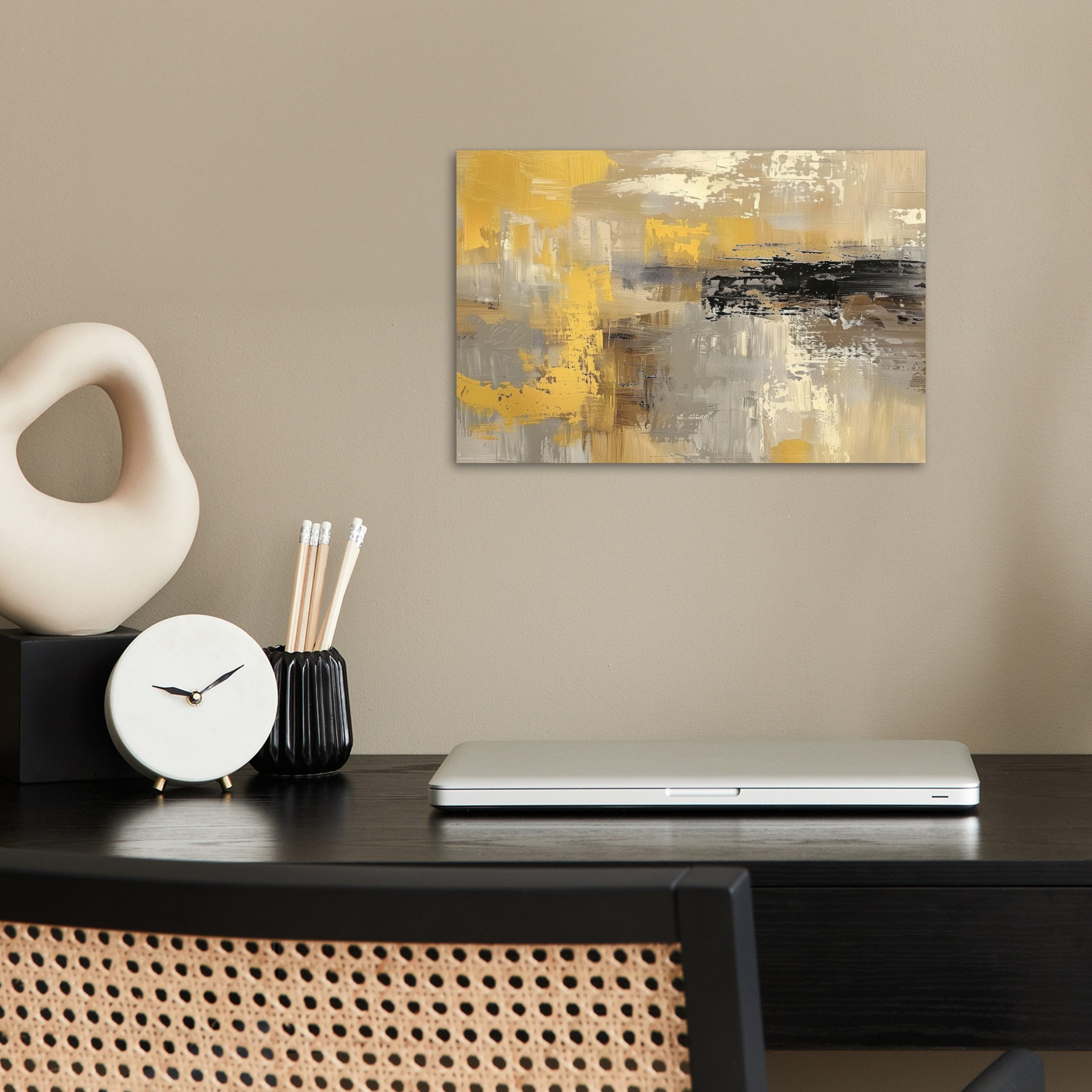 MuchoWow Poster Abstrakt - Gelb - Modern - Beige, (1 St), Poster ohne Rahme günstig online kaufen