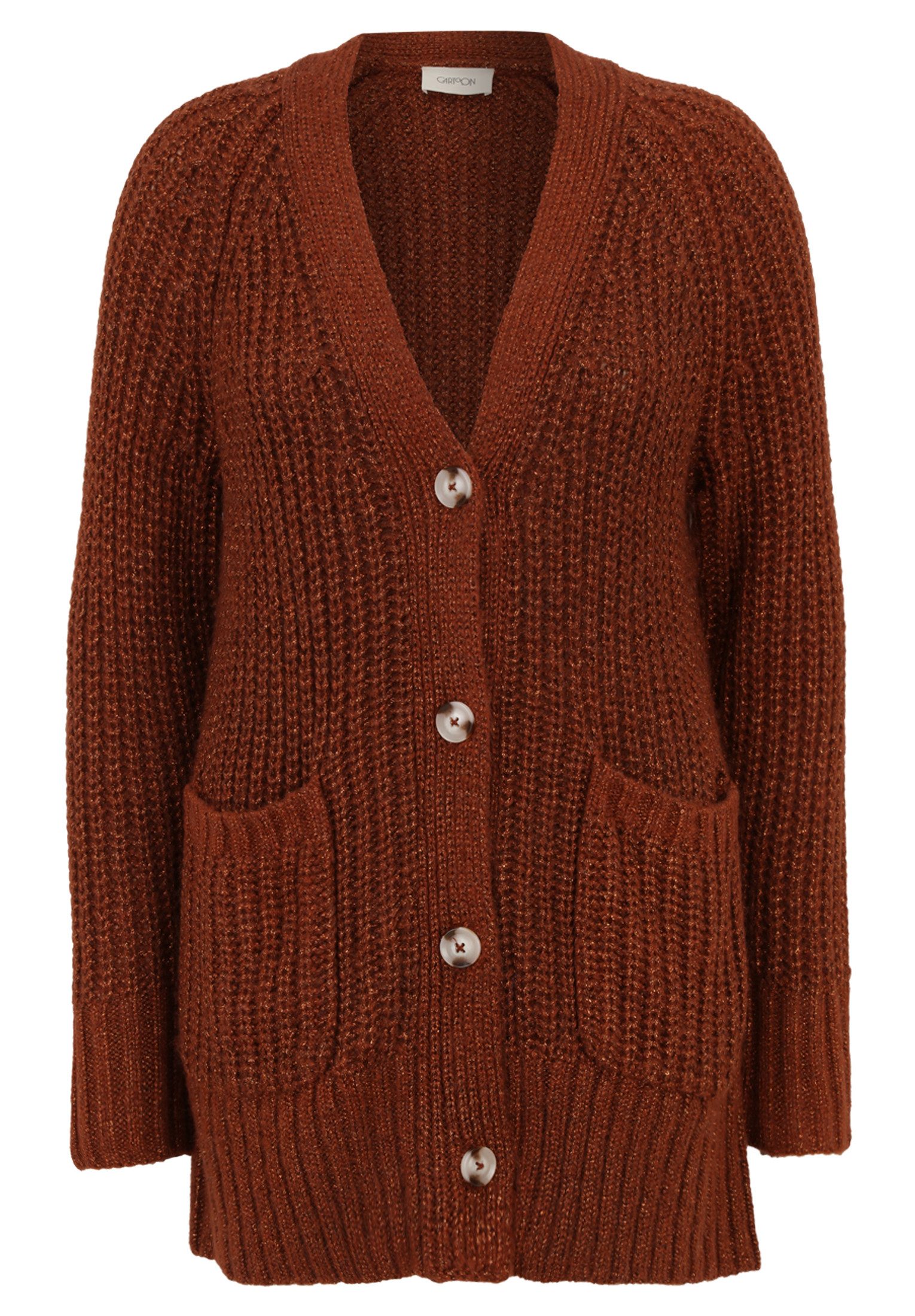 Cartoon Strickjacke Cartoon Strick-Cardigan mit V-Ausschnitt günstig online kaufen
