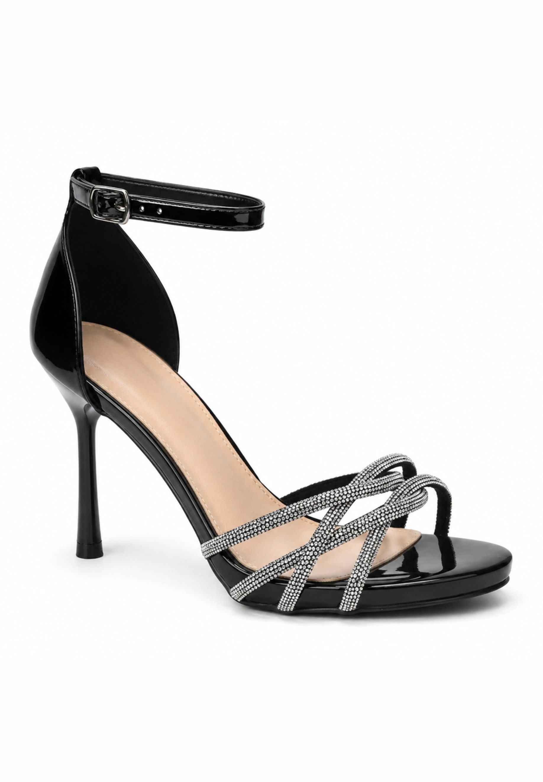 Day Vine Damen High-Heel Sandaletten mit Strassriemen und Fesselverschluss High-Heel-Pumps