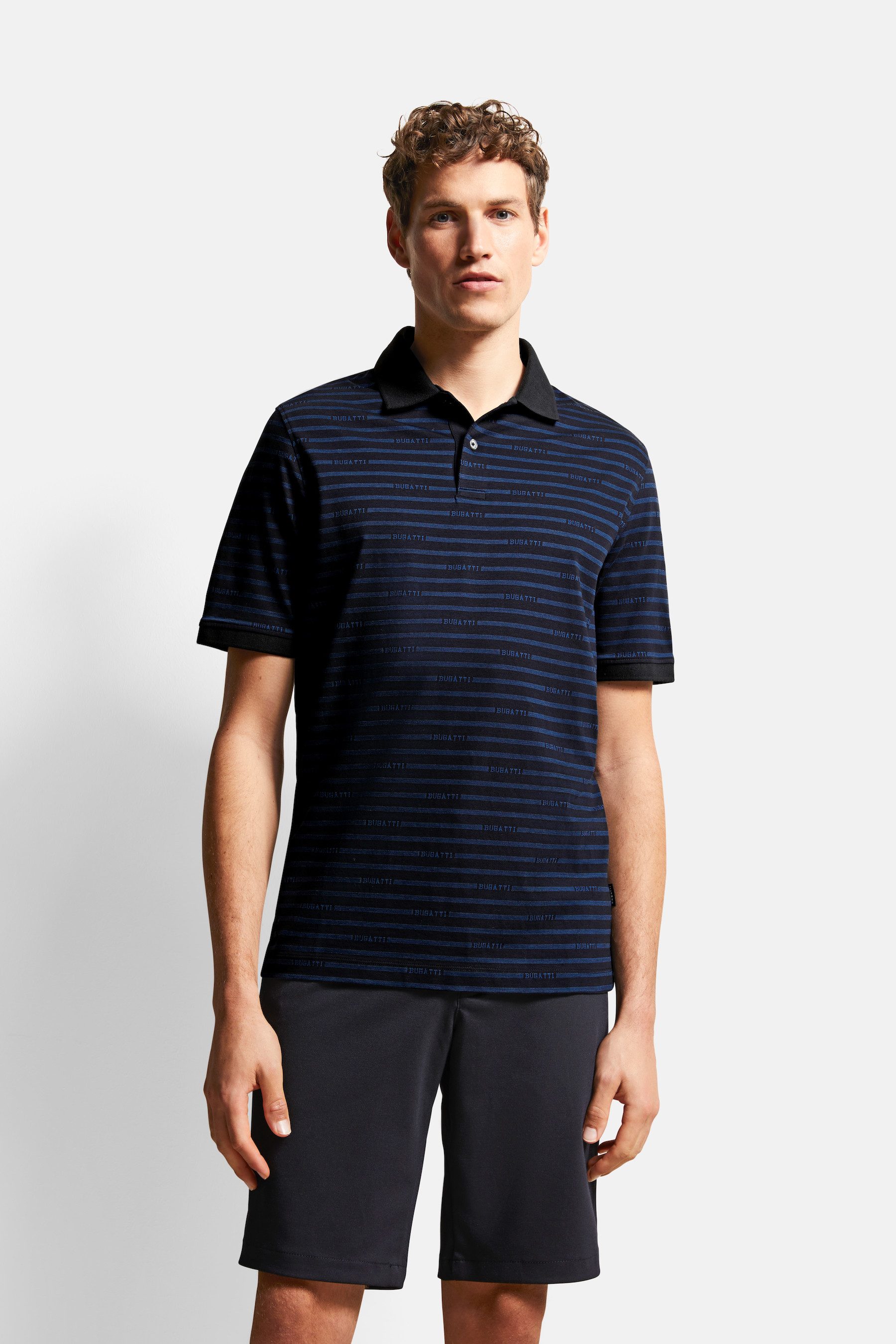 bugatti Poloshirt mit Logo-Schriftzug