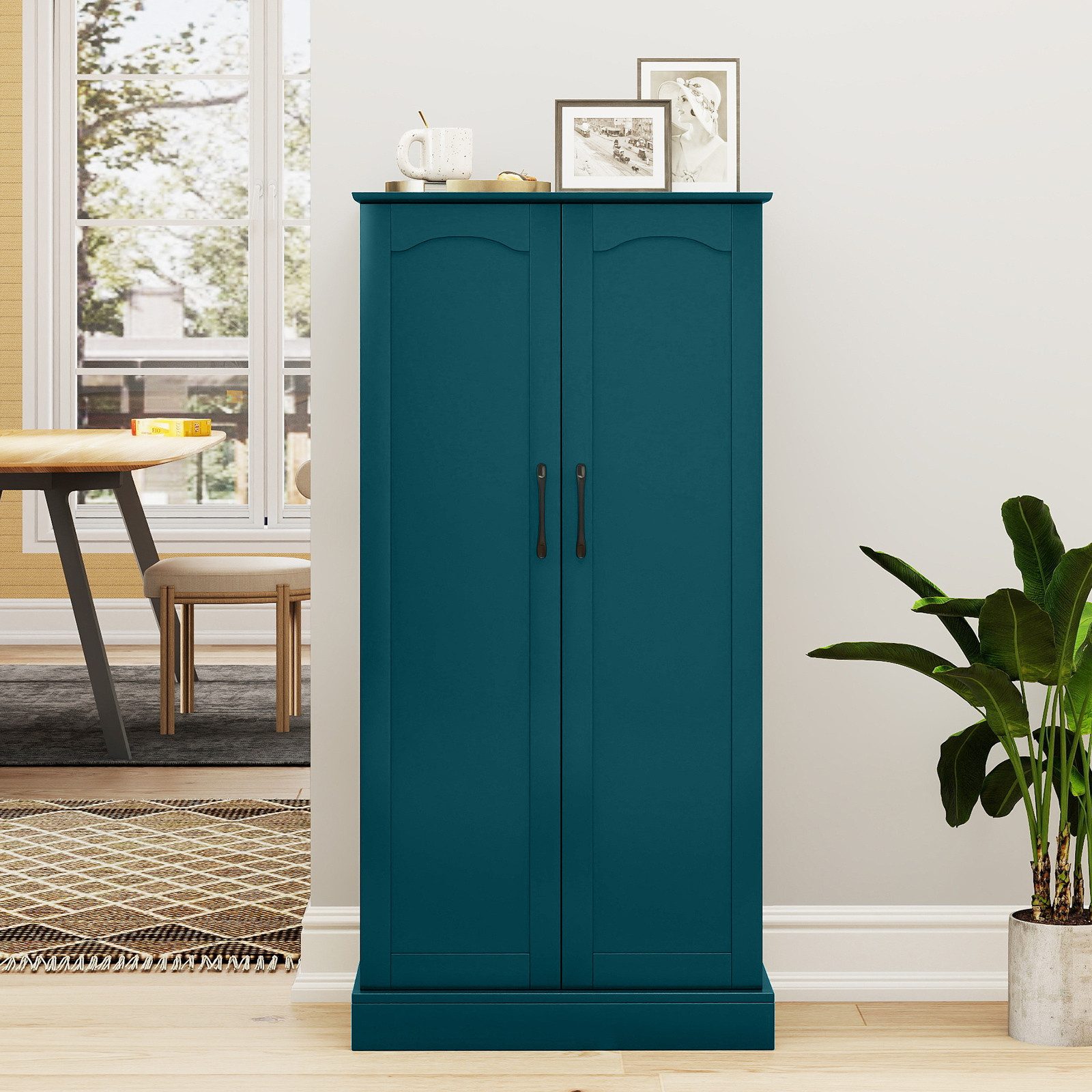 COSTWAY Küchenbuffet Küchenschrank Vorratsschrank mit verstellbarer Ablage, 60x40x120cm