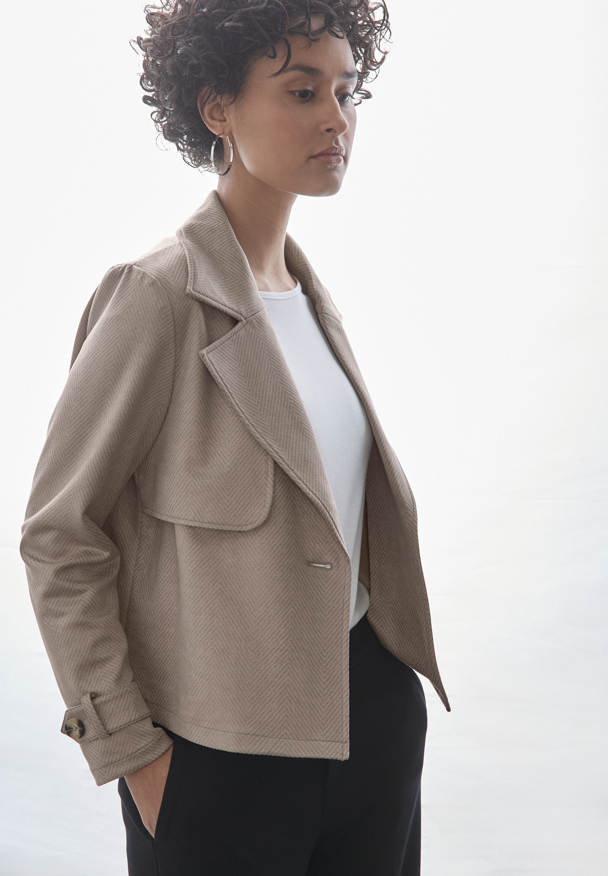 STREET ONE Lederimitatjacke mit Reverskragen