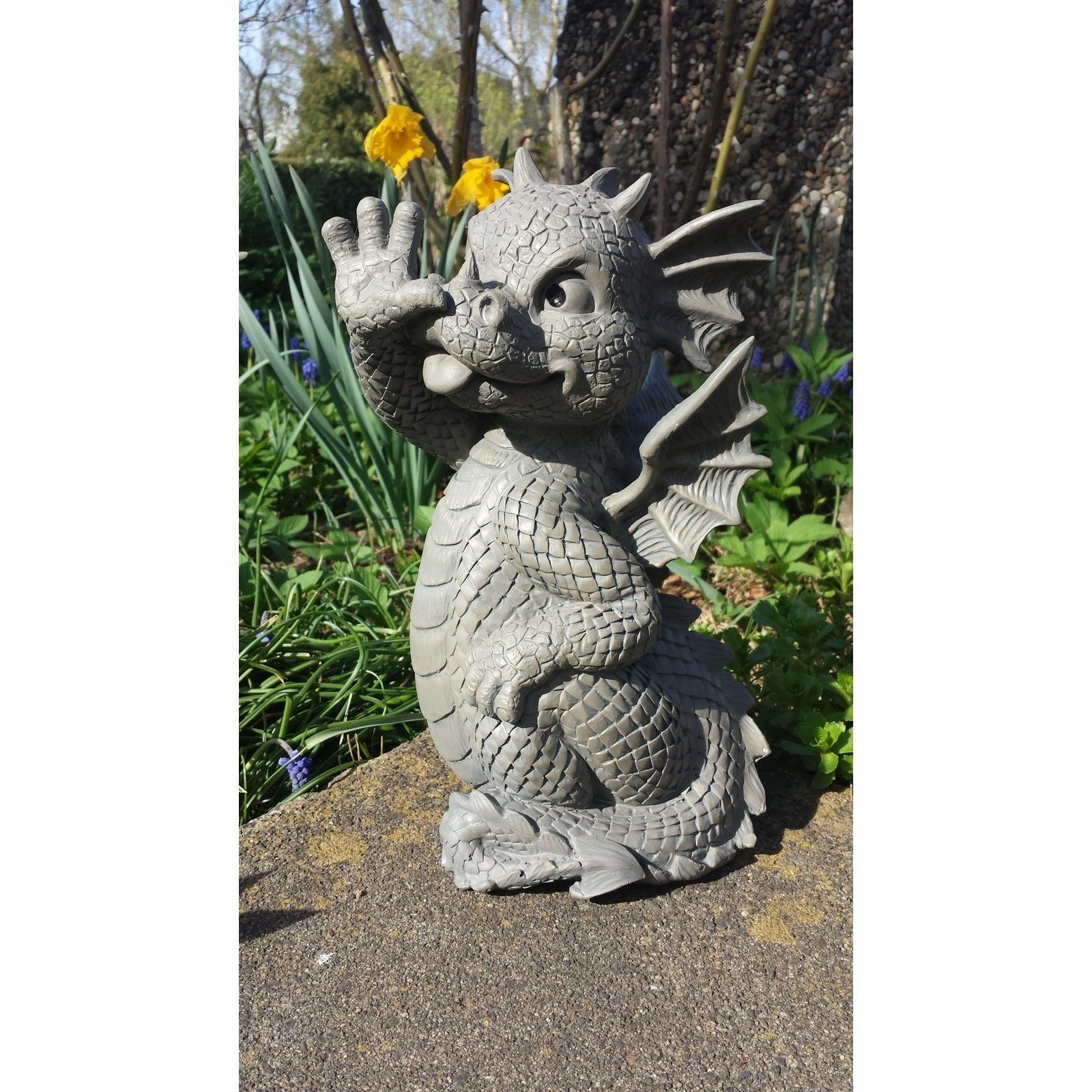Gartenfigur Gartendrache - Modell lange Nase