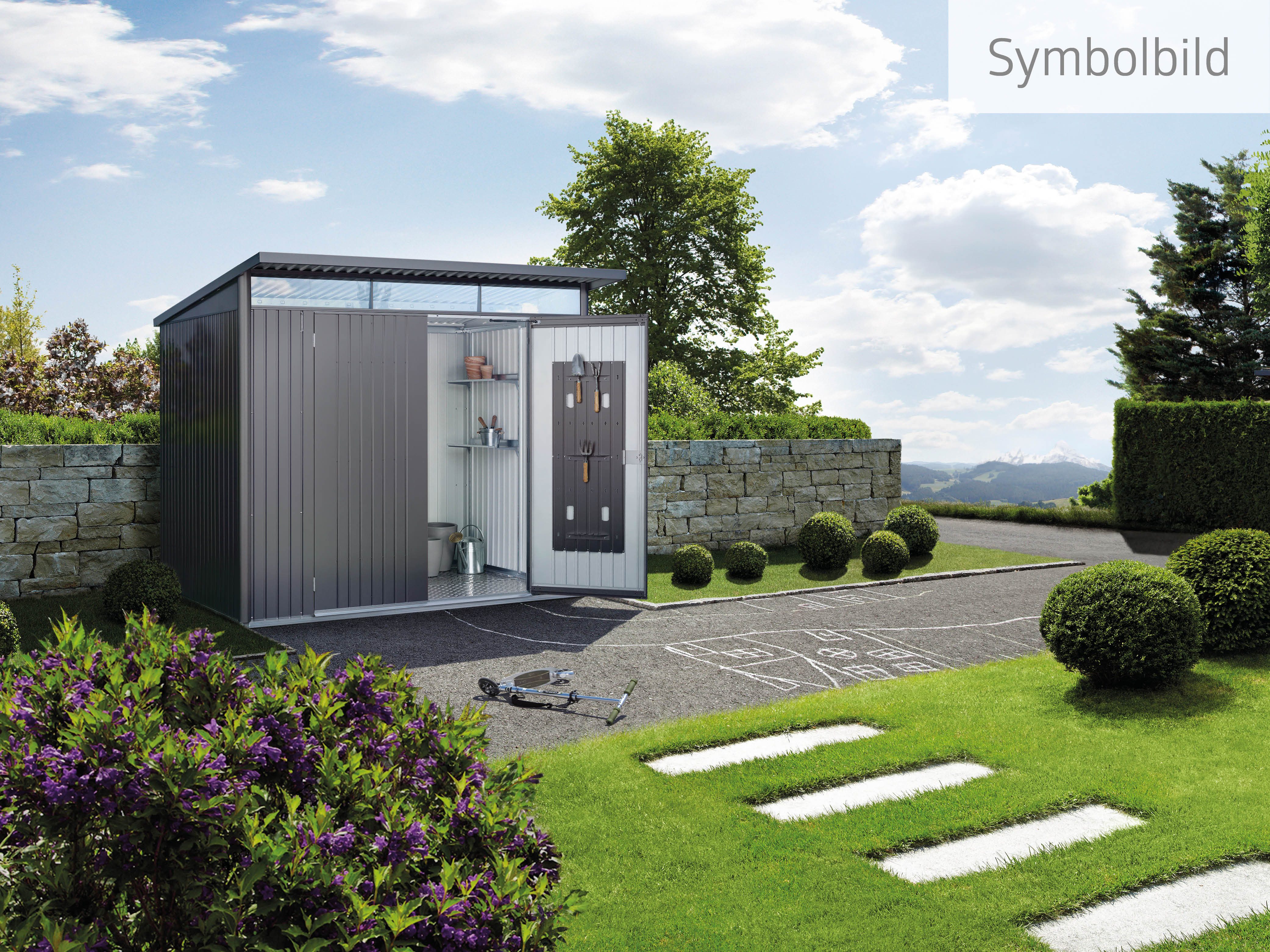 Biohort Gerätehaus AvantGarde ECO Gr. A7, BxT: 260x300 cm, verschiedene Farben mit Doppeltür
