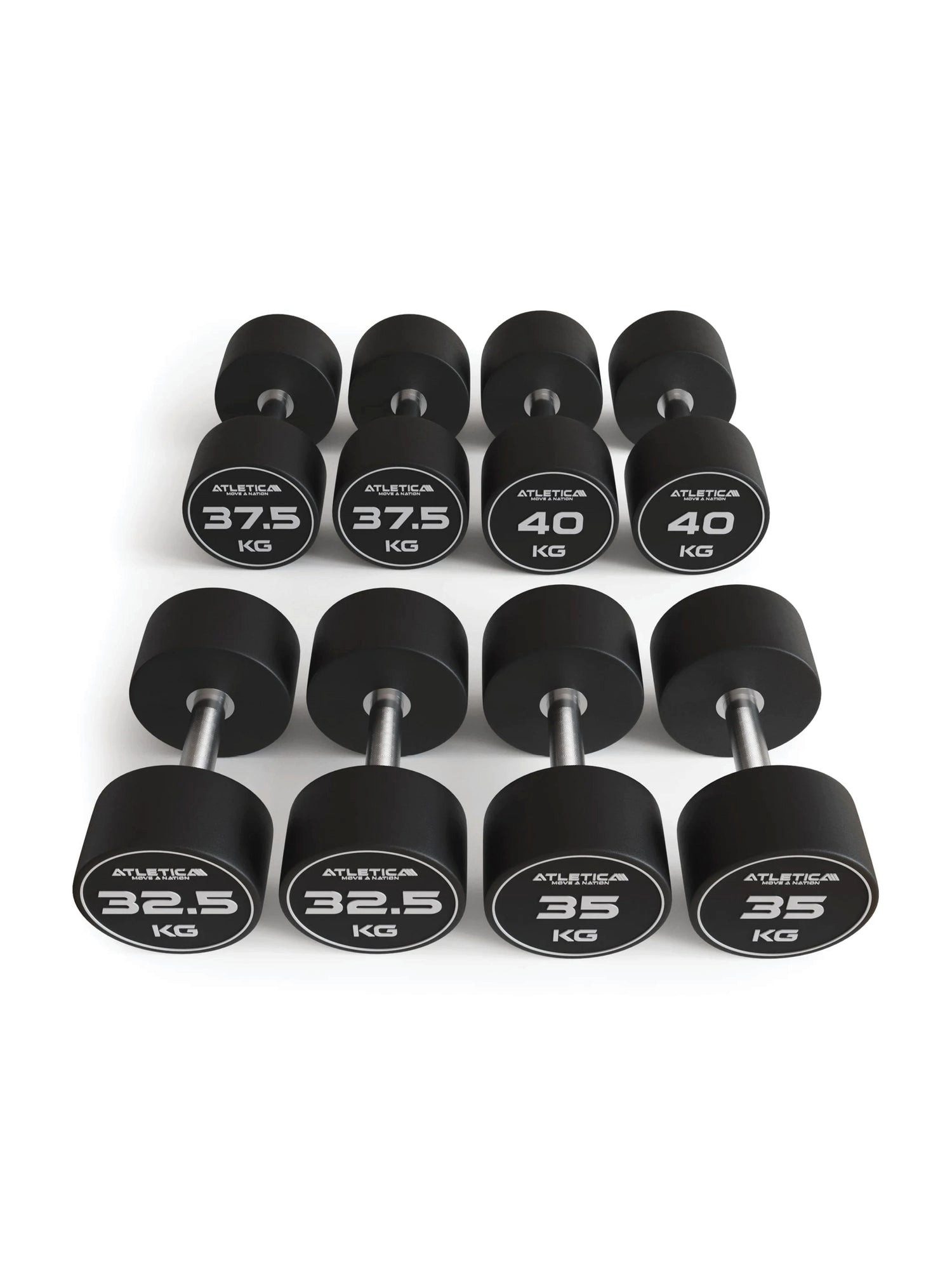 ATLETICA Kurzhantel Polyurethan Rundhantel Set, 32,5 kg - 40 kg, Premium Design