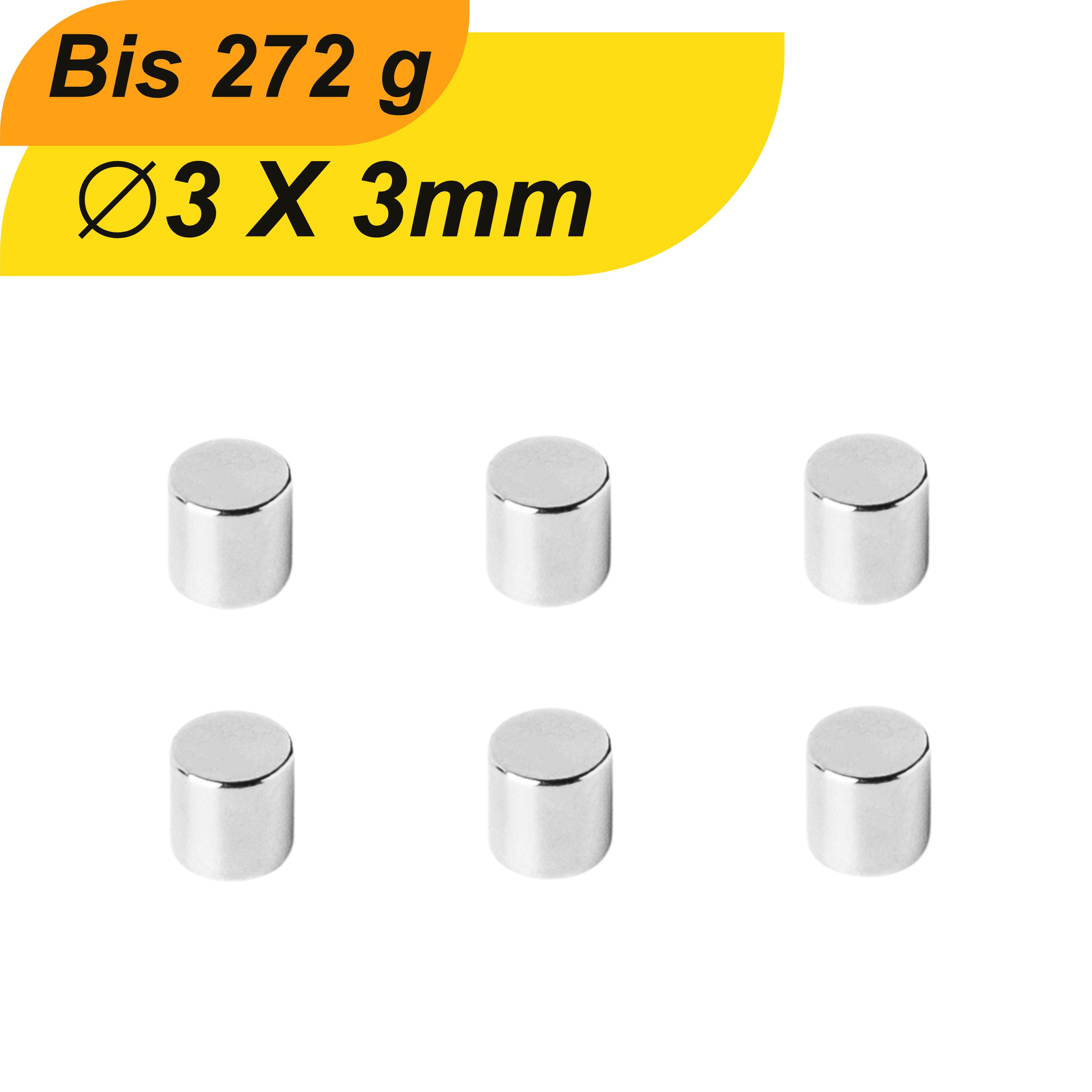 Magnet Neodym Magnet 3mm x 3mm Supermagnete hohe Haftkraft Scheibenmagnet