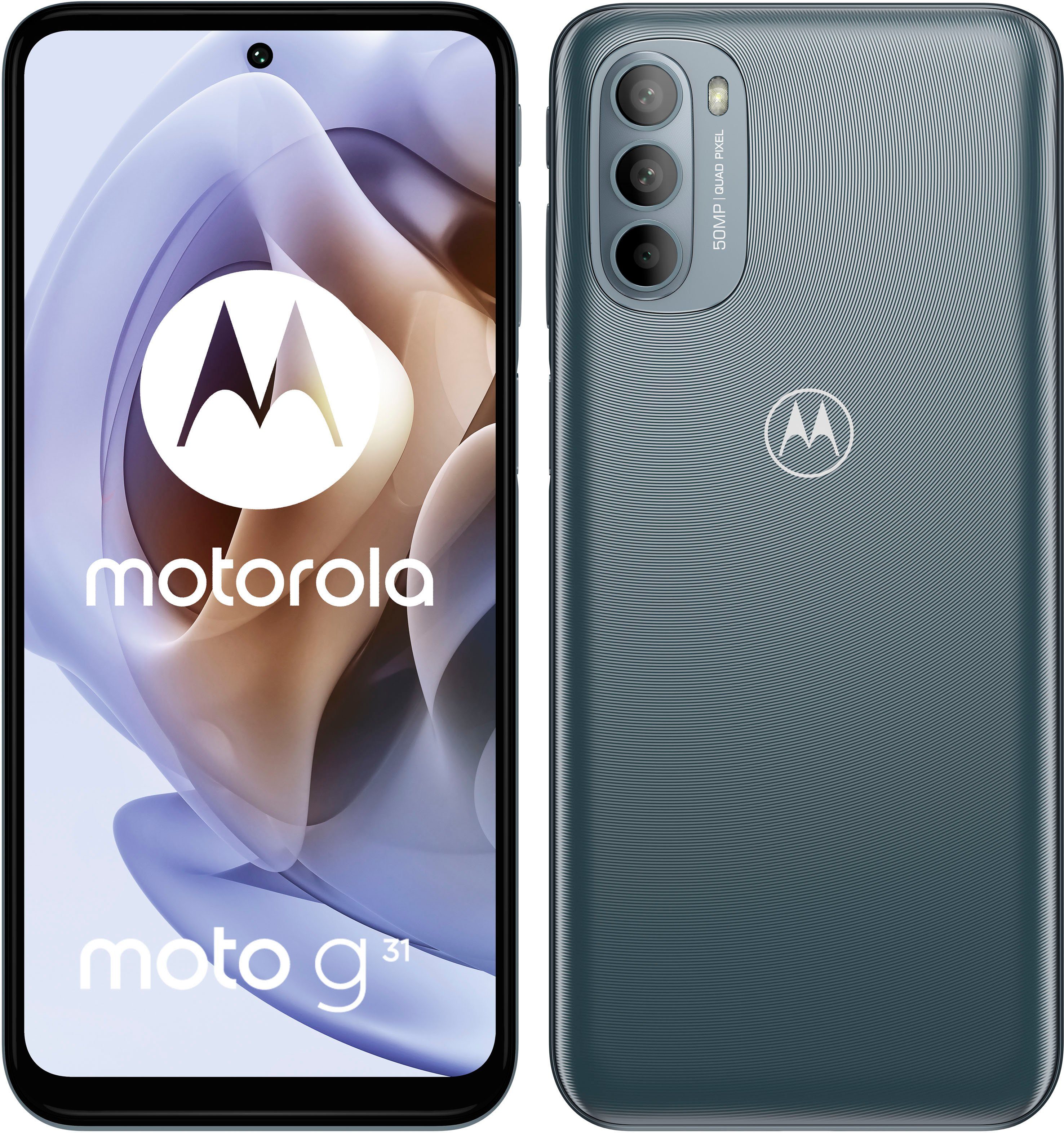 Motorola moto g31 Smartphone (16,3 cm/6,4 Zoll, 64 GB Speicherplatz, 50 MP Kamera) mineral grey