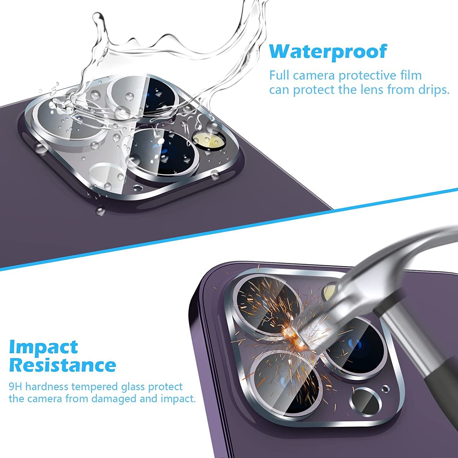 MSM Displayschutzglas 5in1 Hülle für iPhone 15 Pro 2X Schutzglas 2X Kamera Glas Panzerfolie – Bild 5 von 5