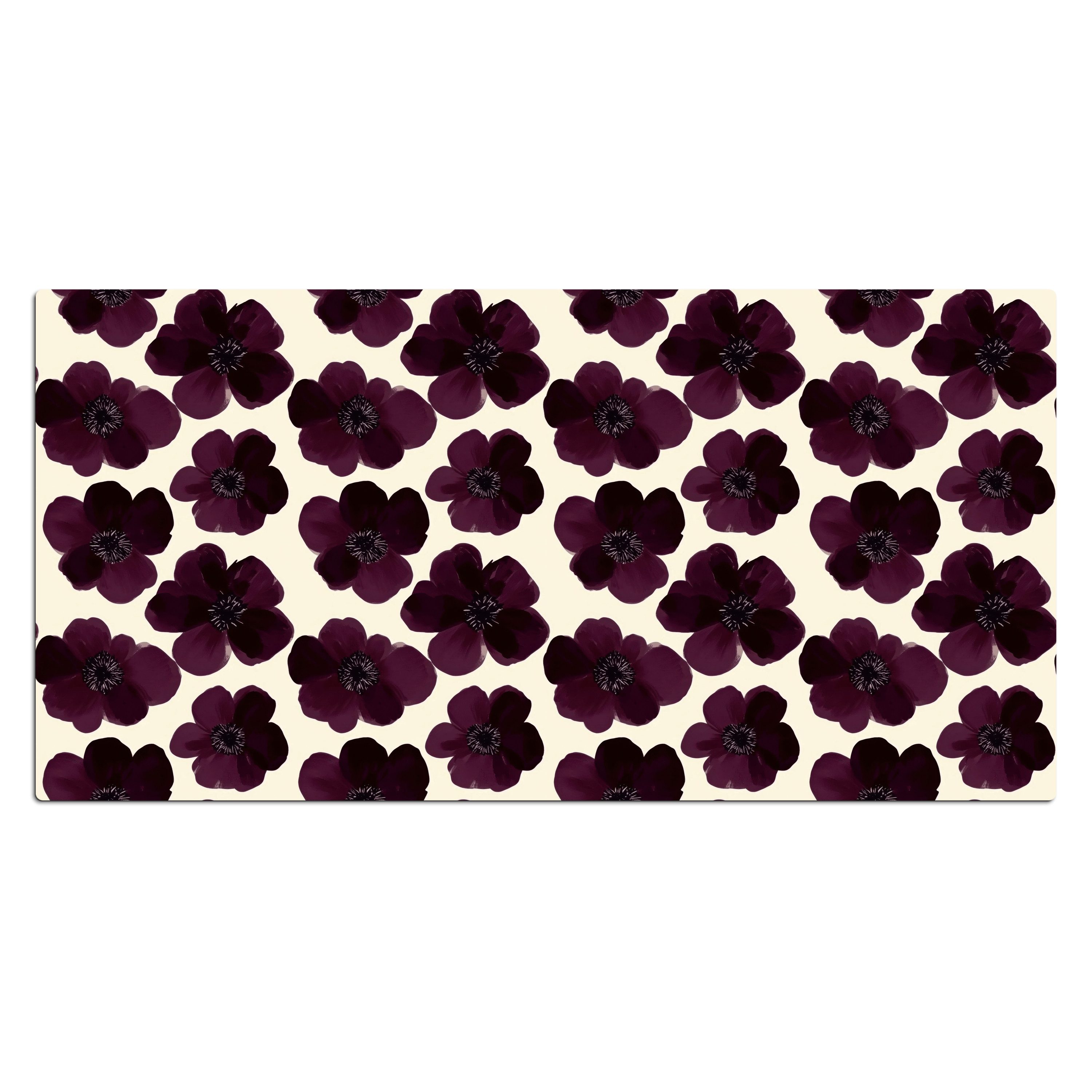 MuchoWow Gaming Mauspad Blumen - Aquarell - Lila (1-St), Gaming Mauspad XXL, Schreibtischunterlage, Desk Mat Groß, 80x40 cm