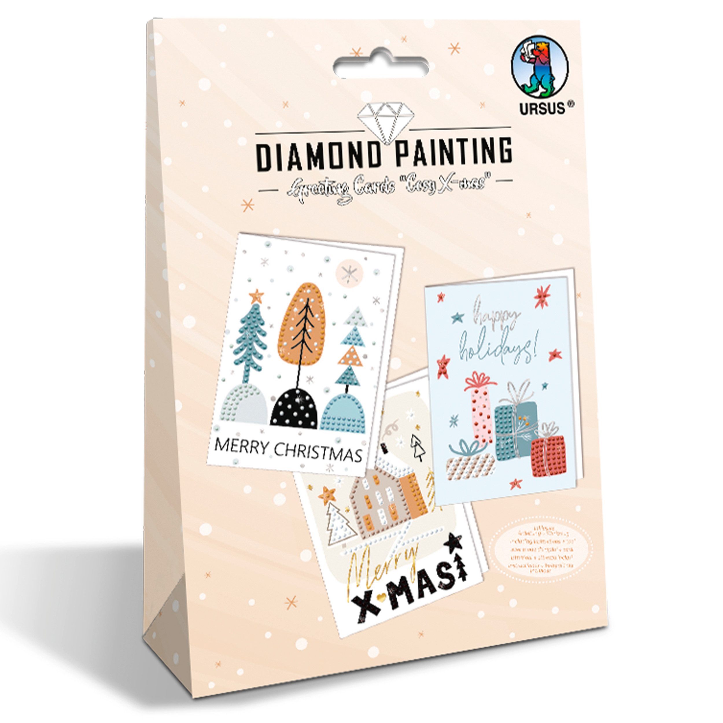 URSUS Malvorlage Diamond Kartenset, 3 Stück
