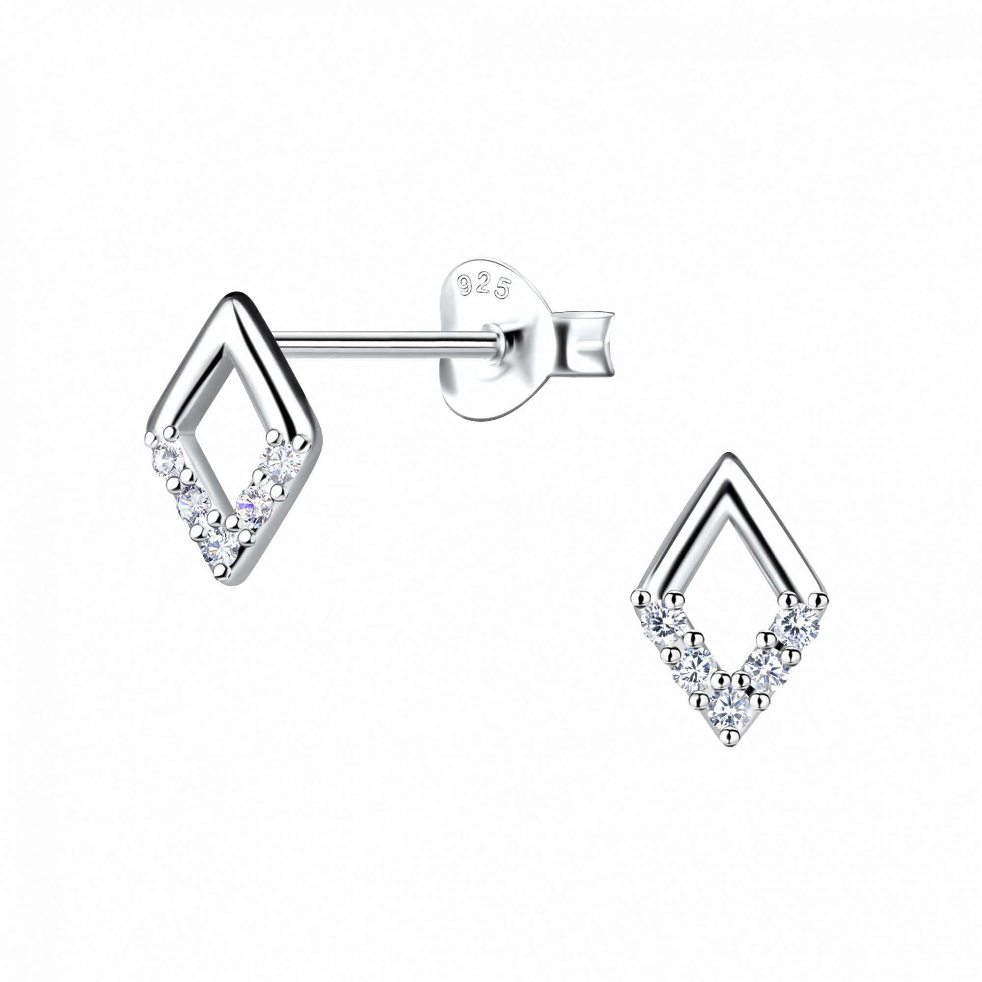 ALEXANDER YORK Paar Ohrstecker DIAMANTFORM cut-out Design, 2-tlg., 925 Sterling Silber