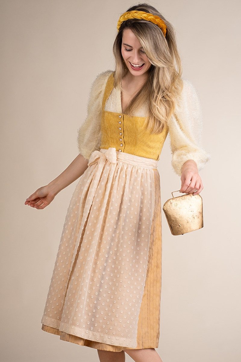 MarJo Dirndl Samt Dirndl 2tlg. - WOLFERSDORF - safrangelb