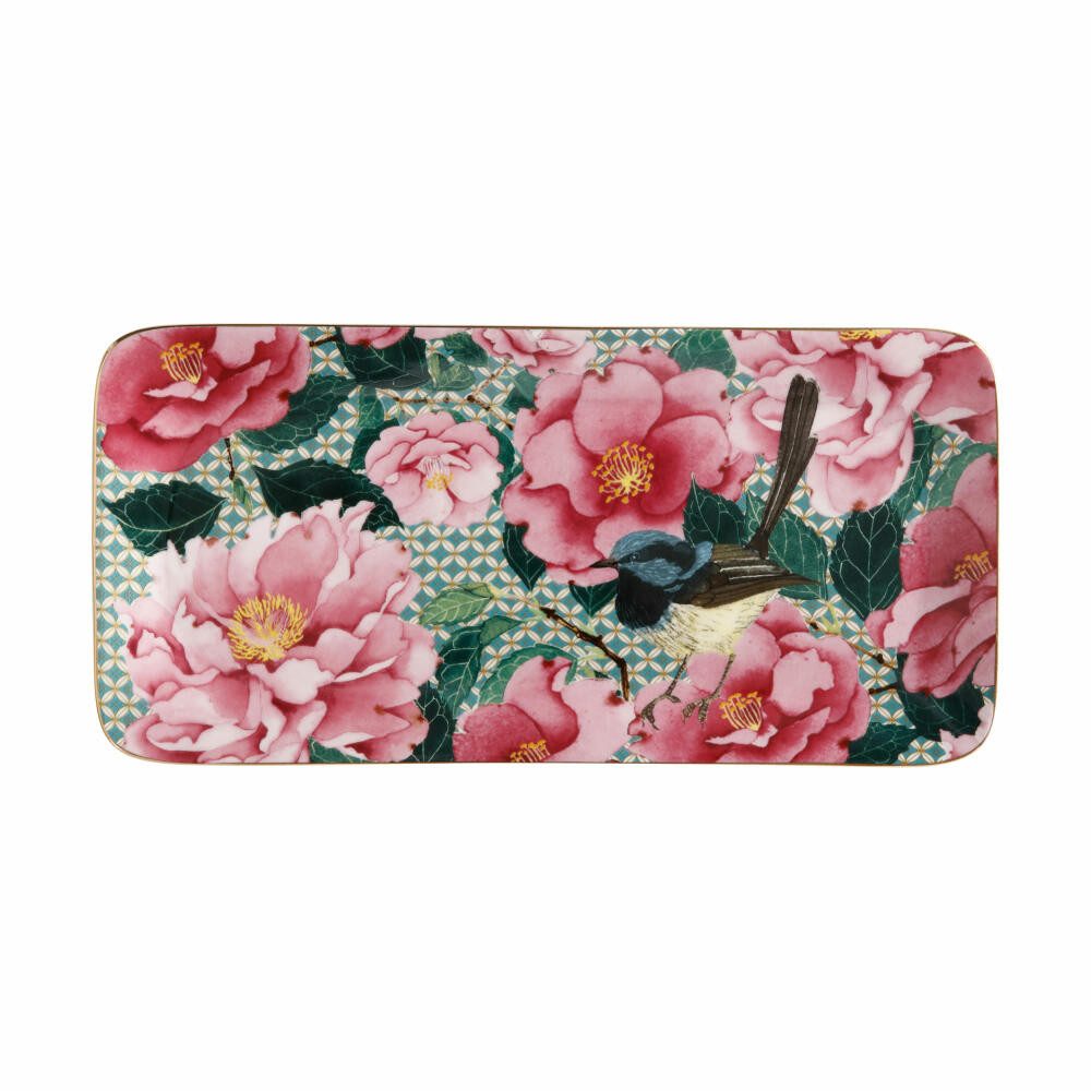 Maxwell & Williams Servierplatte TC Silk Road Aqua 25x12 cm, Porzellan