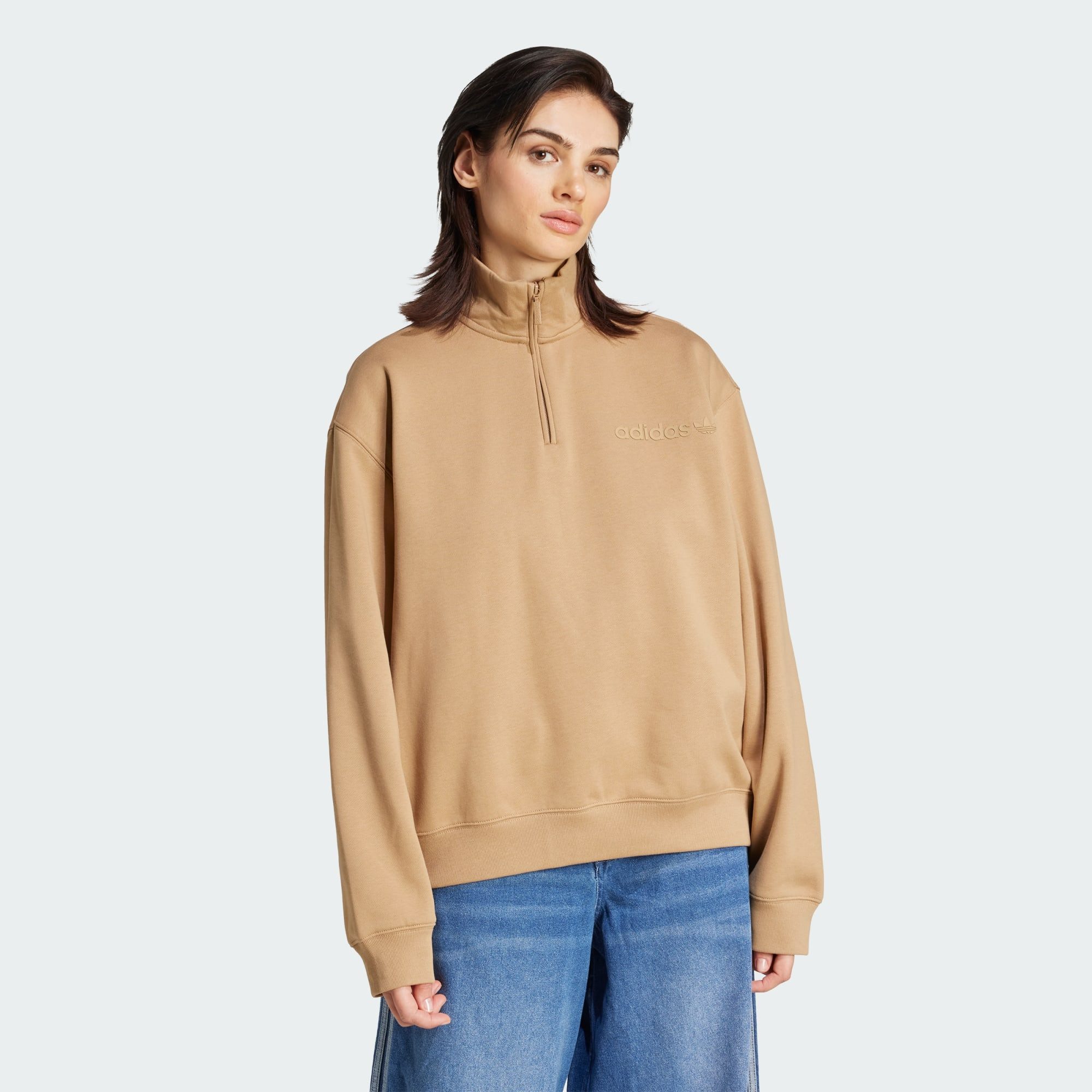 adidas Originals Sweatshirt ESSENTIALS LINEAR QUARTER-ZIP günstig online kaufen